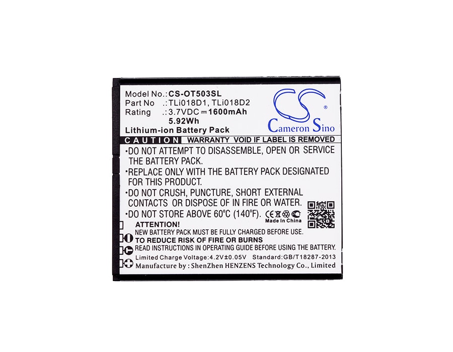 Batteri for SmartPhone, Mobil for Alcatel One Touch Pop D5, OT-5038, OT-5038A og andre.