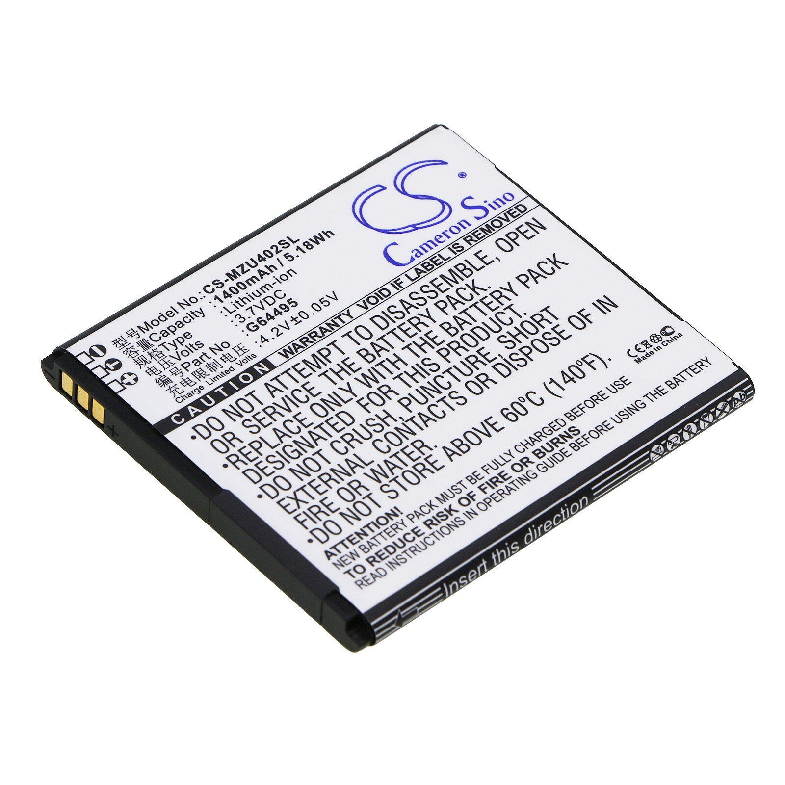 Batteri for SmartPhone, Mobil for NAVON Mizu M402, Mizu D402
