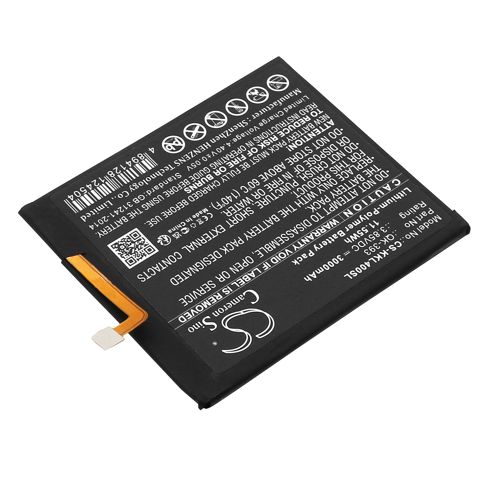 Batteri for SmartPhone, Mobil for QiKU 360 N4, 360 N4 LTE Dual SIM, 1503-A01 og andre.