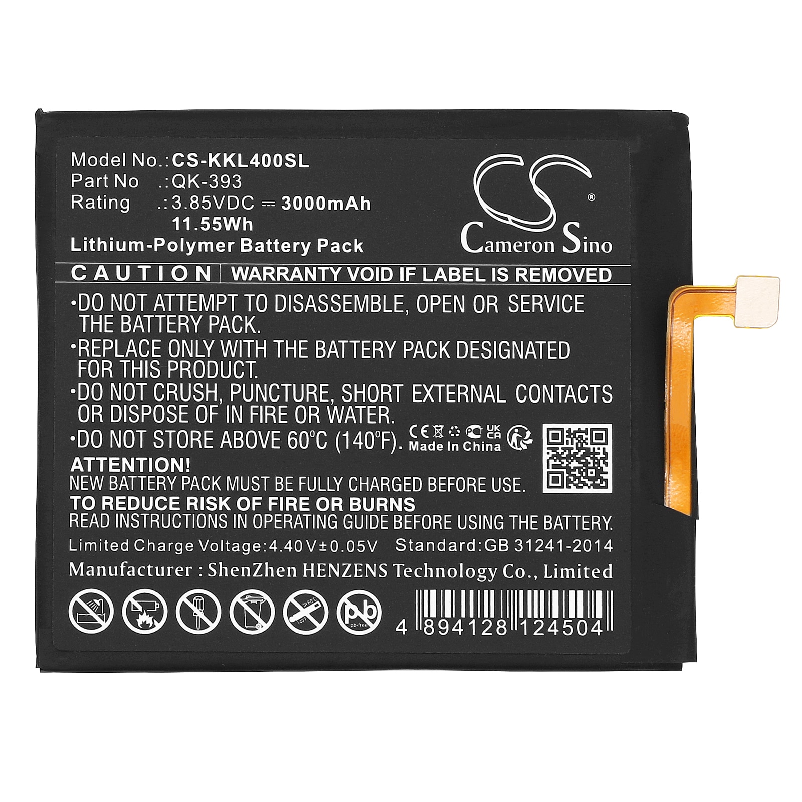 Batteri for SmartPhone, Mobil for QiKU 360 N4, 360 N4 LTE Dual SIM, 1503-A01 og andre.