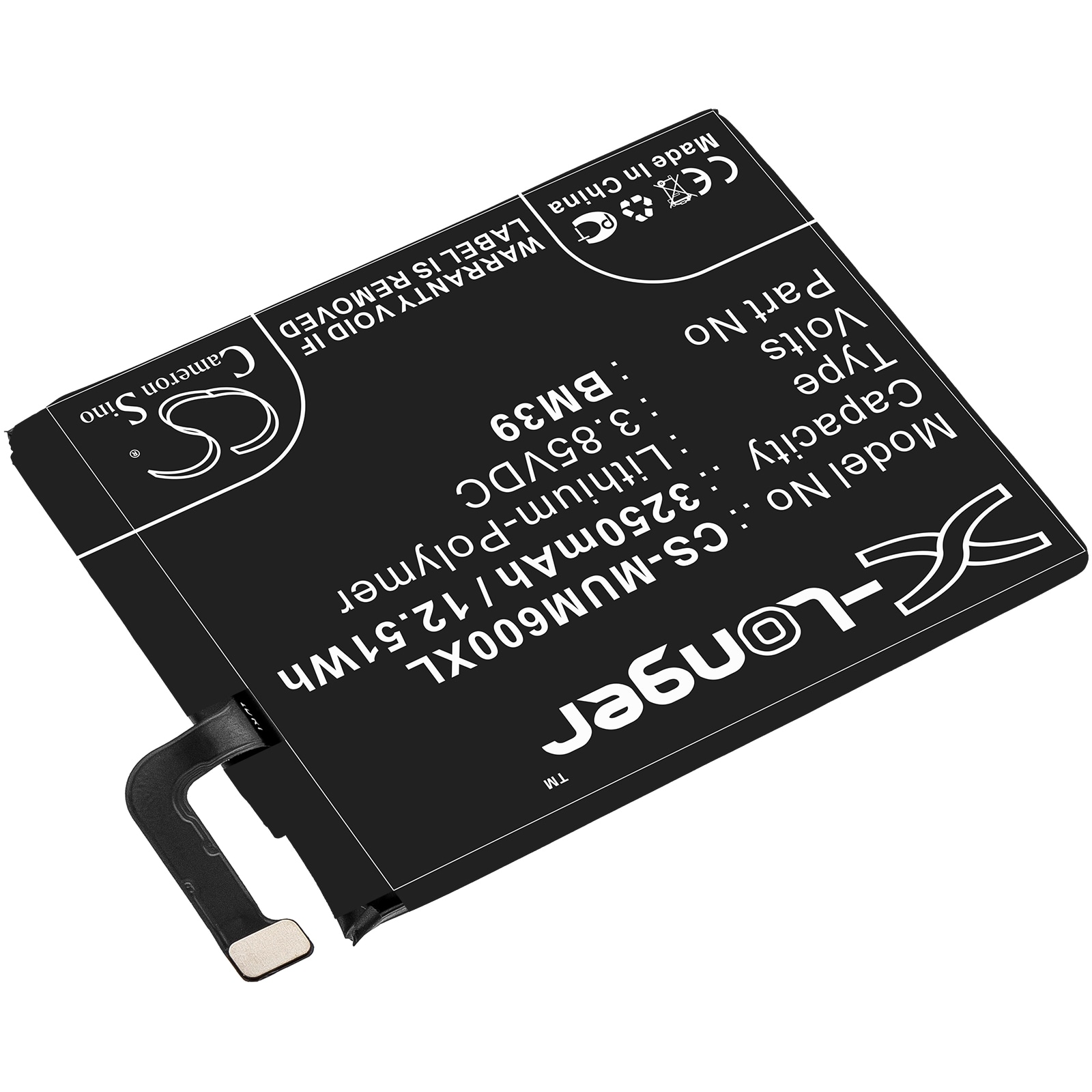 Batteri for SmartPhone, Mobil for Xiaomi Mi 6, Mi 6 Dual SIM, Mi 6 Dual SIM TD-LTE og andre.