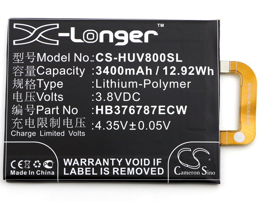 Batteri for SmartPhone, Mobil for Huawei Honor V8, Honor V8 Premium, KNT-AL20 og andre.