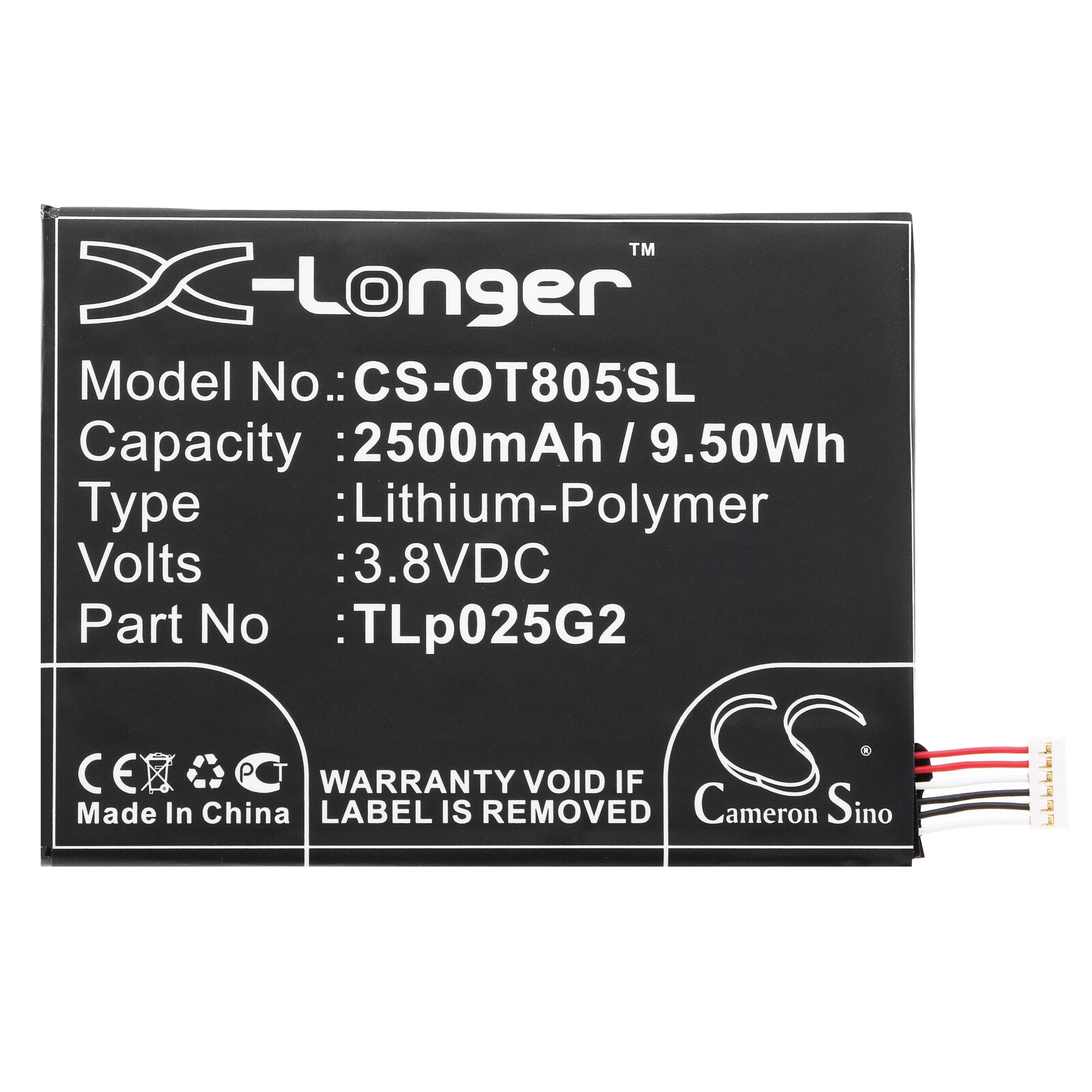 Batteri for SmartPhone, Mobil for Alcatel One Touch Pixi 4 6.0, OT- 9001X og andre.