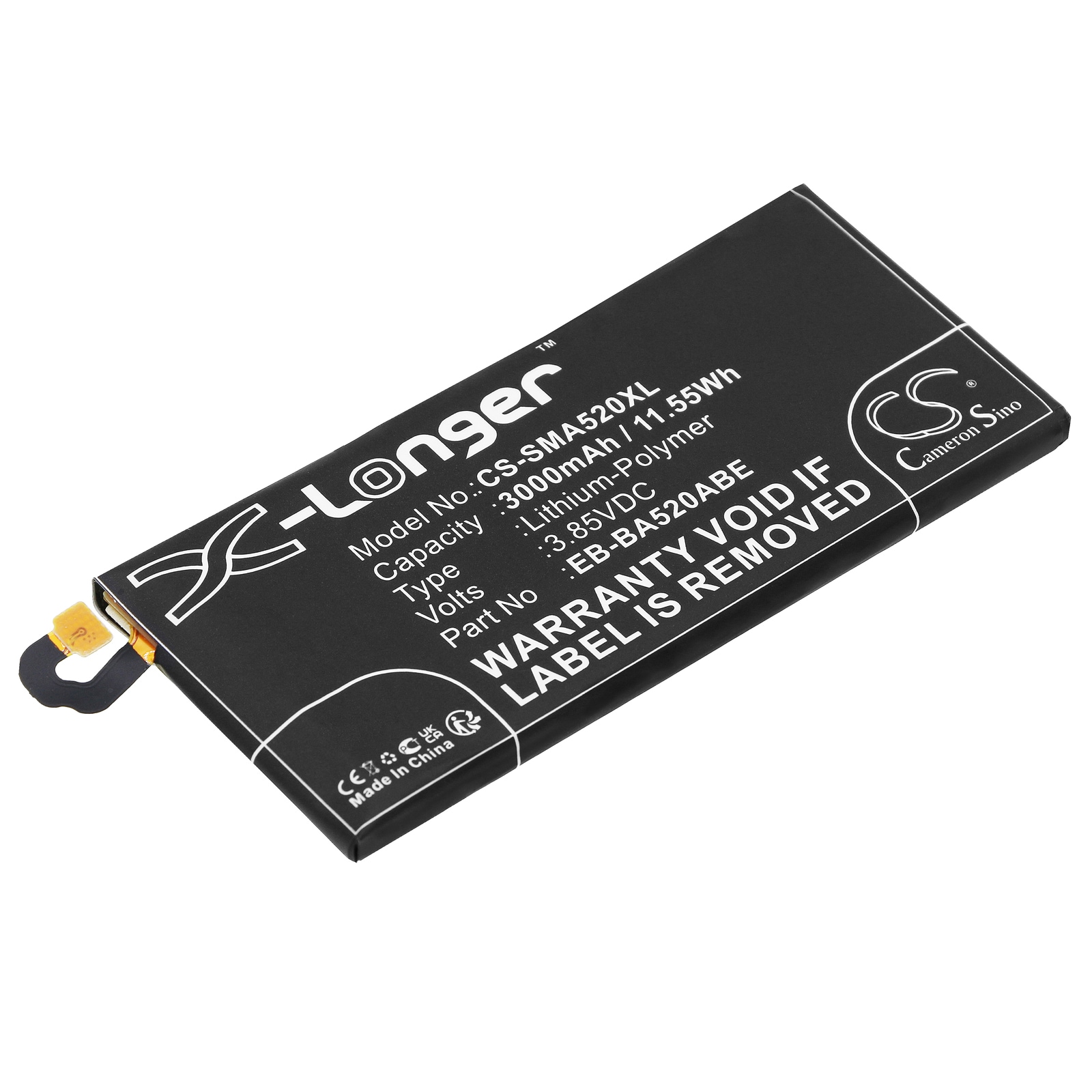 Batteri for SmartPhone, Mobil for Samsung Galaxy A5 2017, SM-A520S, SM-A520F/DS og andre.