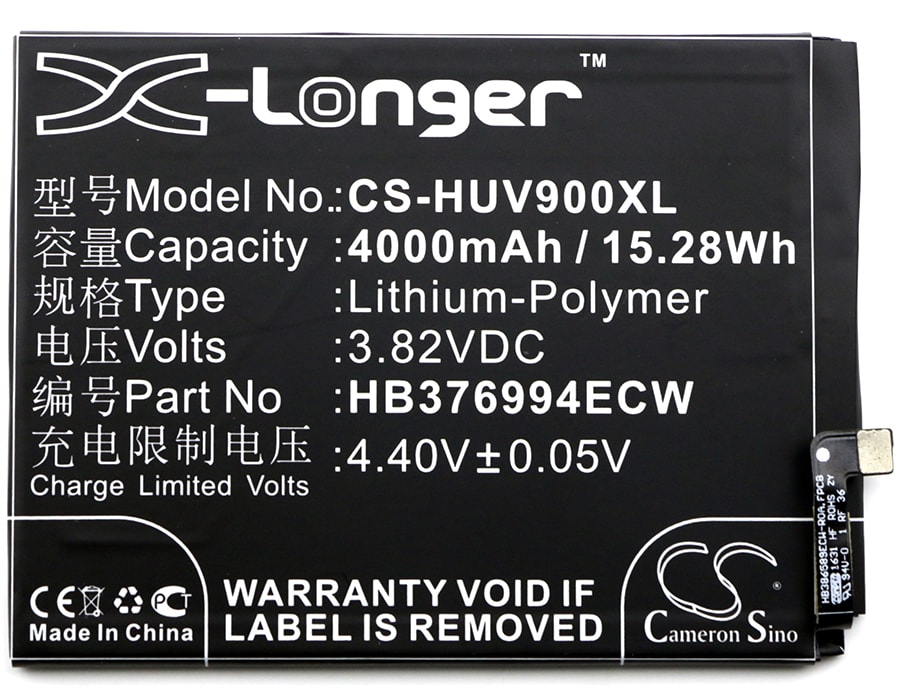 Batteri for SmartPhone, Mobil for Huawei Honor V9, DUK-AL20, DUK-TL30 og andre.