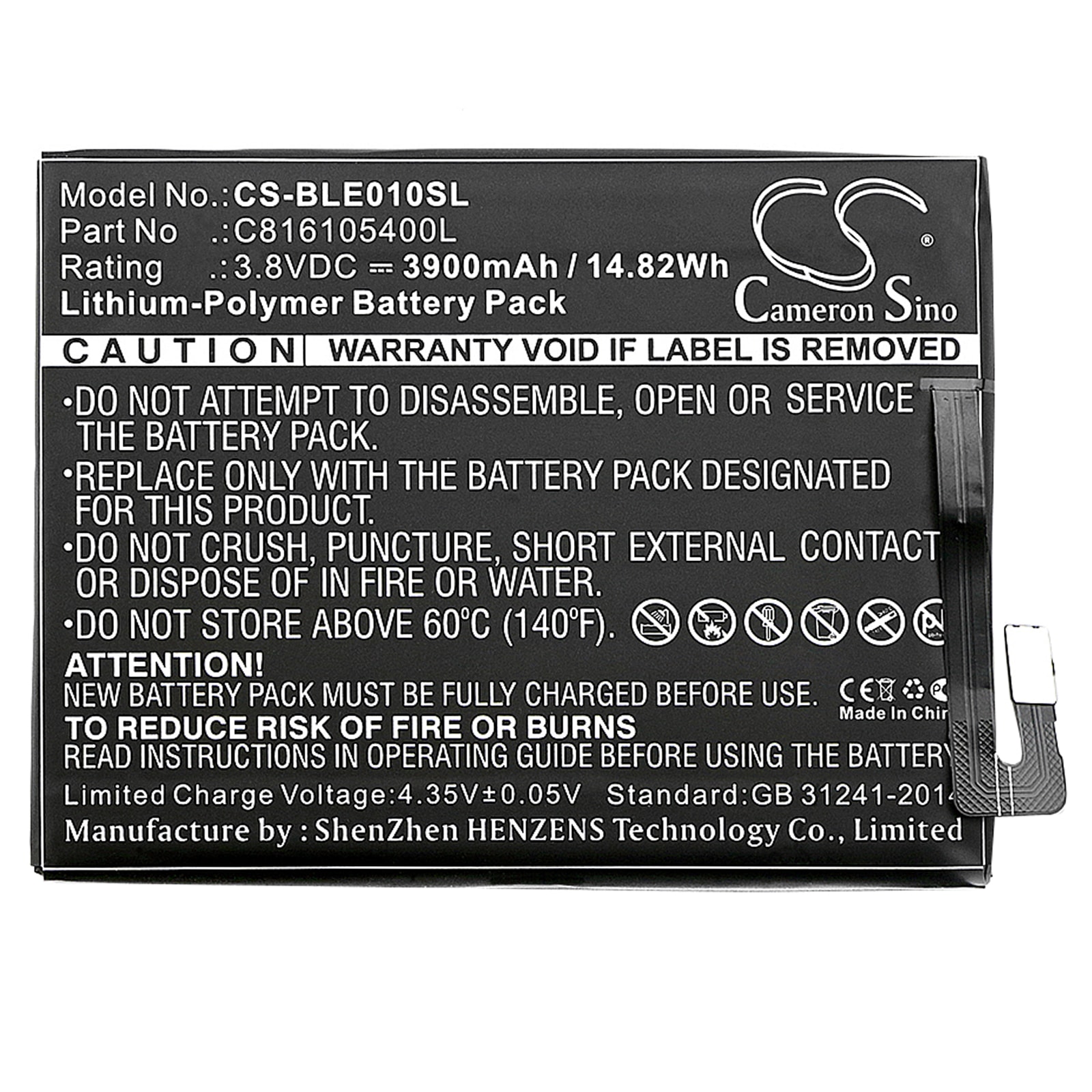 Batteri til smarttelefon, mobil for BLU Energy X, E010Q
