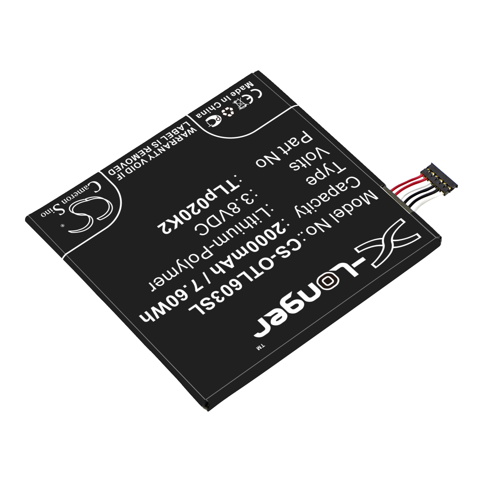 Batteri for SmartPhone, Mobil for Alcatel One Touch Idol 3 4.7, OT-6039, OT-6039S og andre.