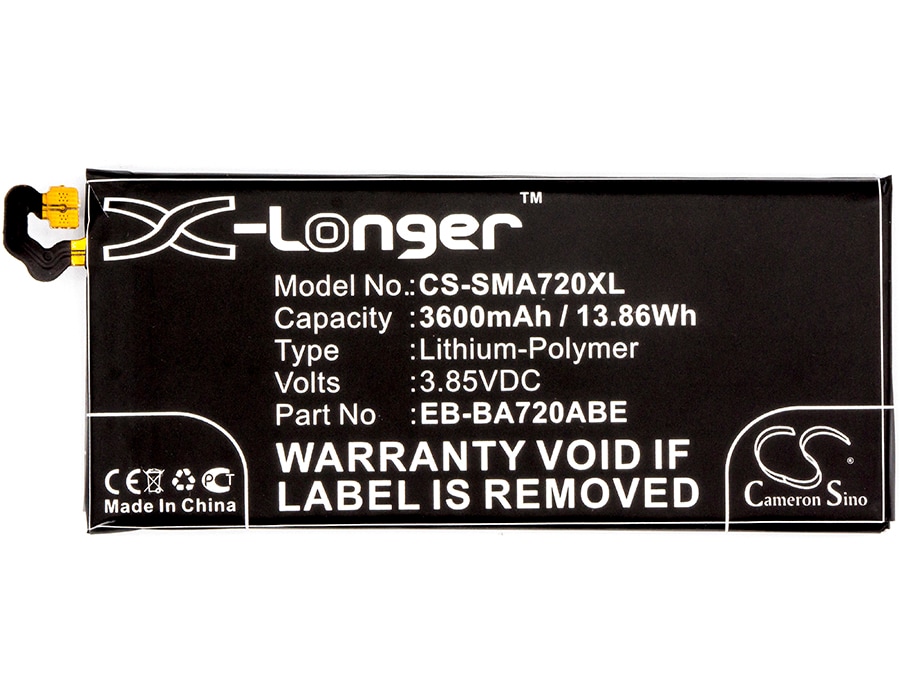 Batteri for SmartPhone, Mobil for Samsung Galaxy A7 2017, SM-A720F, SM-A720F/DS og andre.
