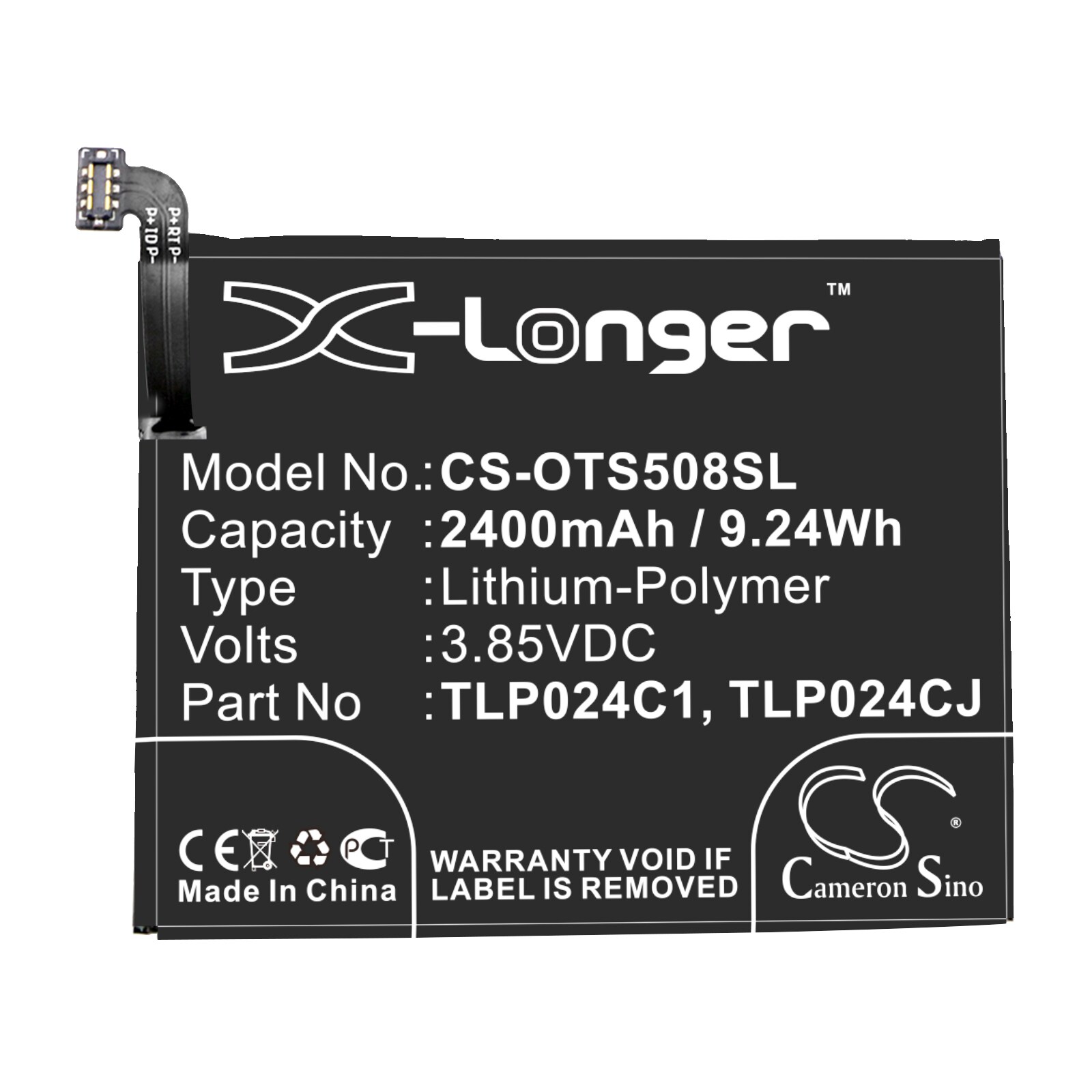Batteri for SmartPhone, Mobil for Vodafone Smart N8, VFD-610, Smart N9 Lite og andre.