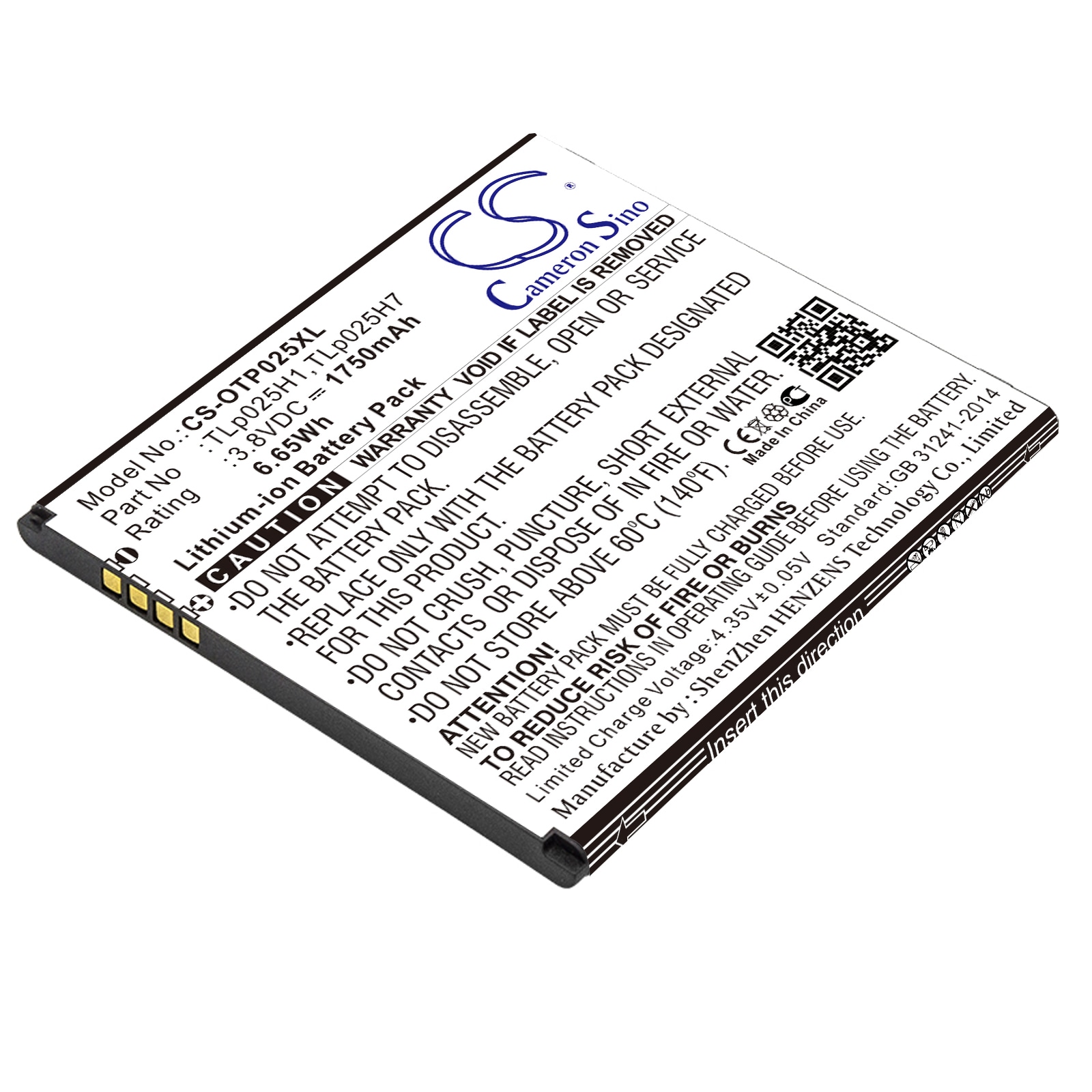 Batteri for SmartPhone, Mobil for Alcatel One Touch POP 4, One Touch POP 4 LTE og andre.