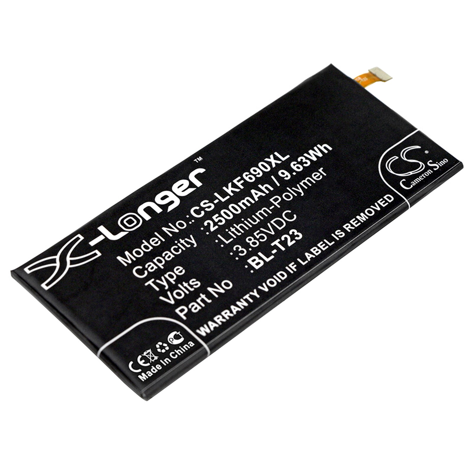 Batteri for SmartPhone, Mobil for LG X Cam, X Cam 4G, K580 og andre.