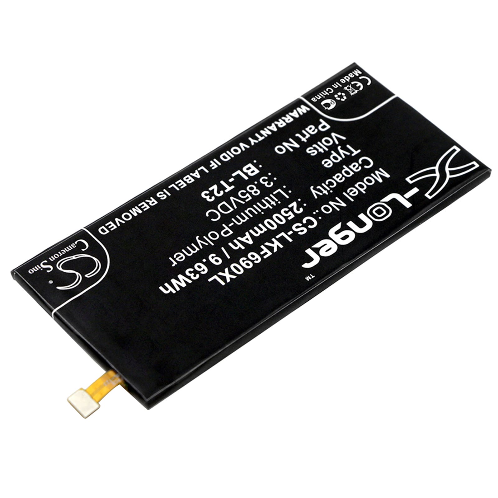 Batteri for SmartPhone, Mobil for LG X Cam, X Cam 4G, K580 og andre.
