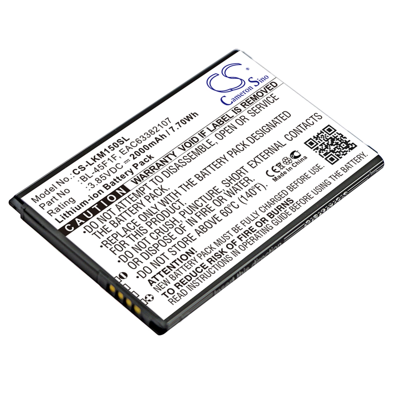 Batteri for SmartPhone, Mobil for LG Rebel 2, L57BL, L58VL og andre.