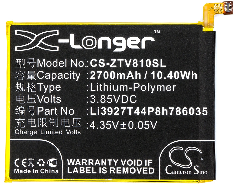 Batteri for smarttelefon, mobil for ZTE Blade V8, BV0800