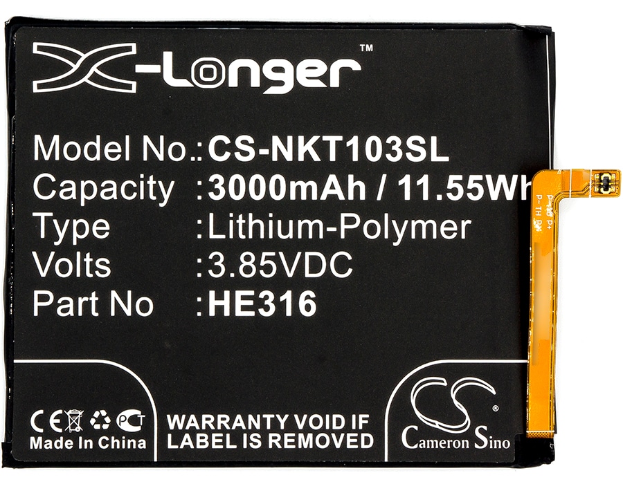 Batteri for SmartPhone, Mobil for Nokia 6, 6 Dual SIM, TA-1025 og andre.