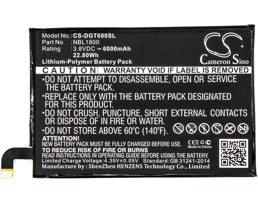 Batteri for smarttelefon, mobil for Doogee T6, T6 Pro, Homtom HT6