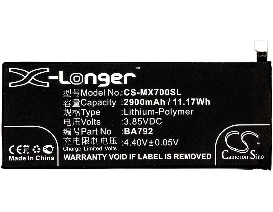 Batteri for smarttelefon, mobil for Meizu Pro 7, M792Q, M792C
