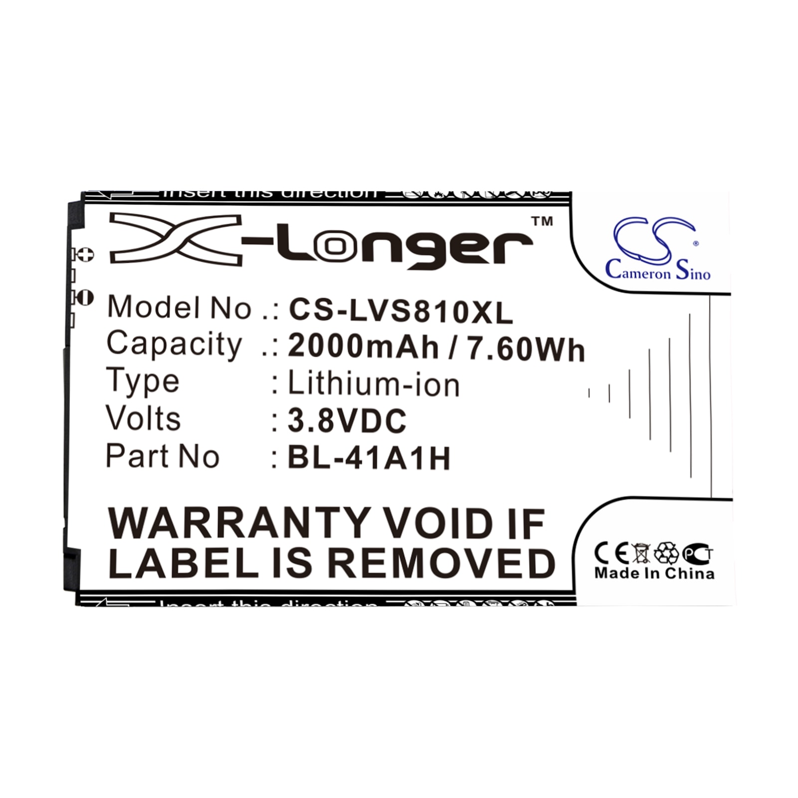 Batteri for SmartPhone, Mobil for LG Transpyre, VS810, VS810PP og andre.