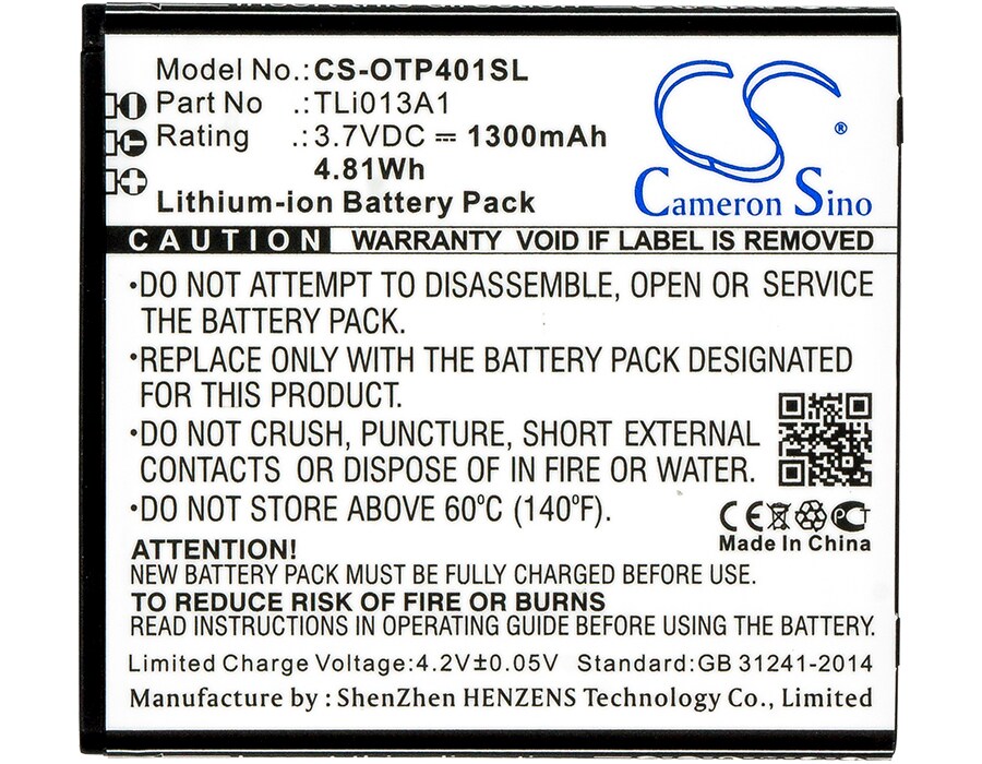 Batteri for SmartPhone, Mobil for Alcatel One Touch Pixi 4 3.5, OT-4017F, OT-4017 og andre.