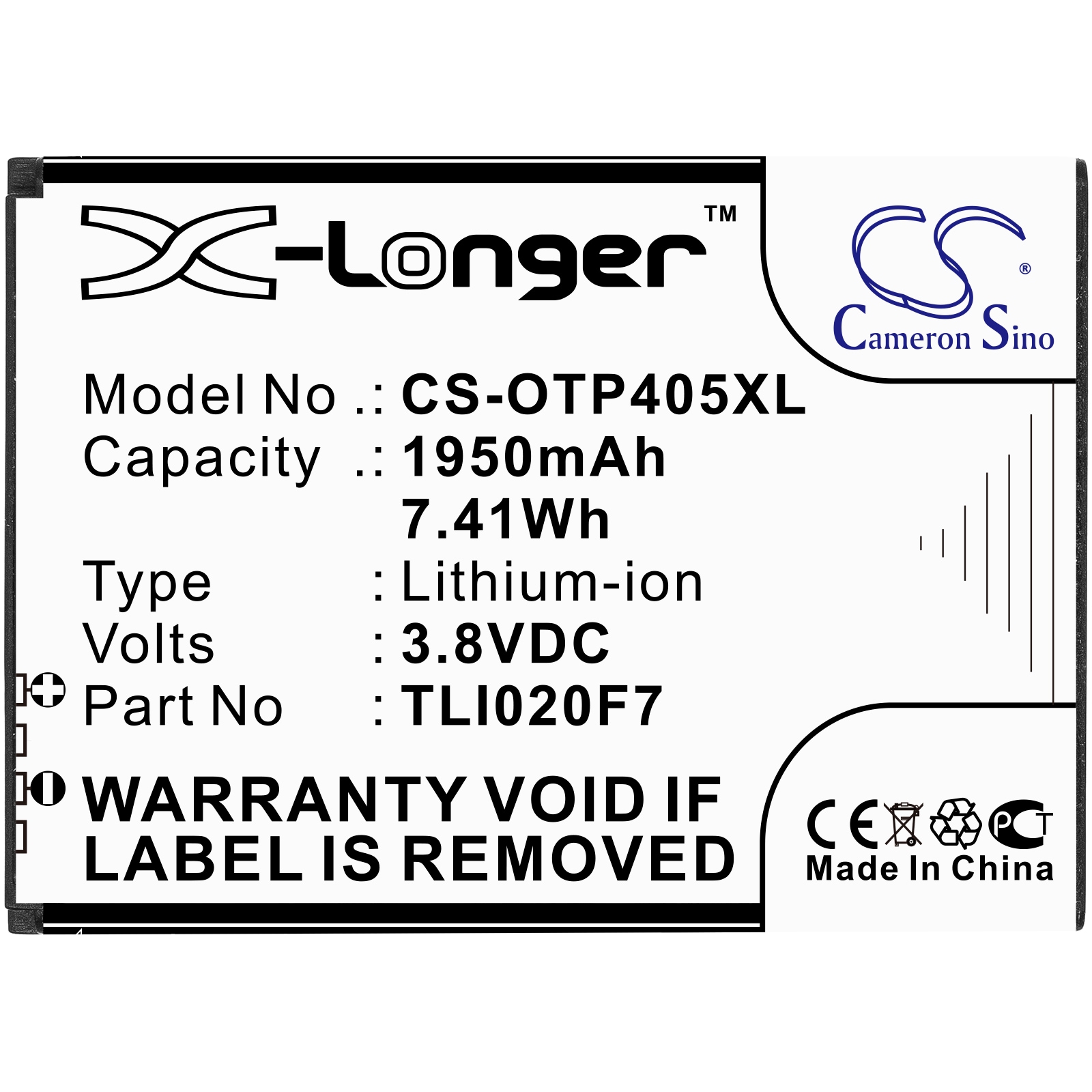 Batteri for SmartPhone, Mobil for Alcatel One Touch Pixi 4 5, One Touch Pixi 4 (5) og andre.