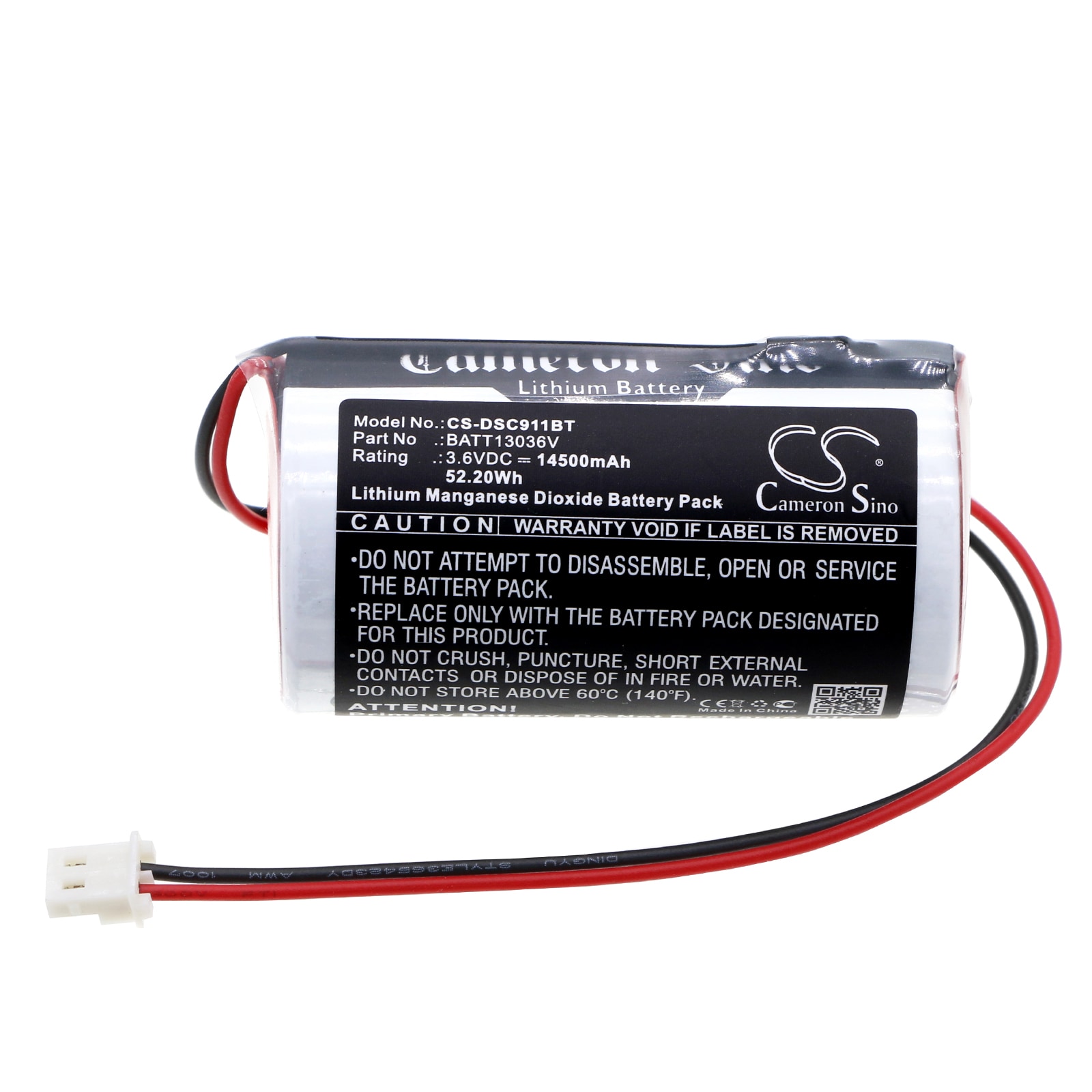 Batteri for alarmsystem for DSC PowerG PG9911 Sirene, PowerG PG9911, PGX901 etc.