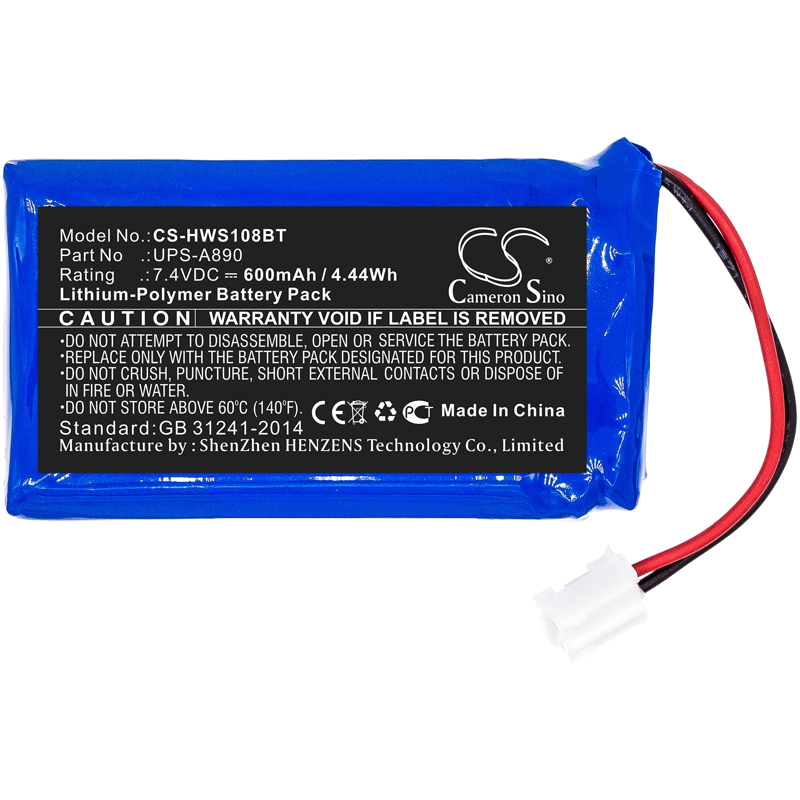 Batteri til alarmsystem for Chuango WS-108