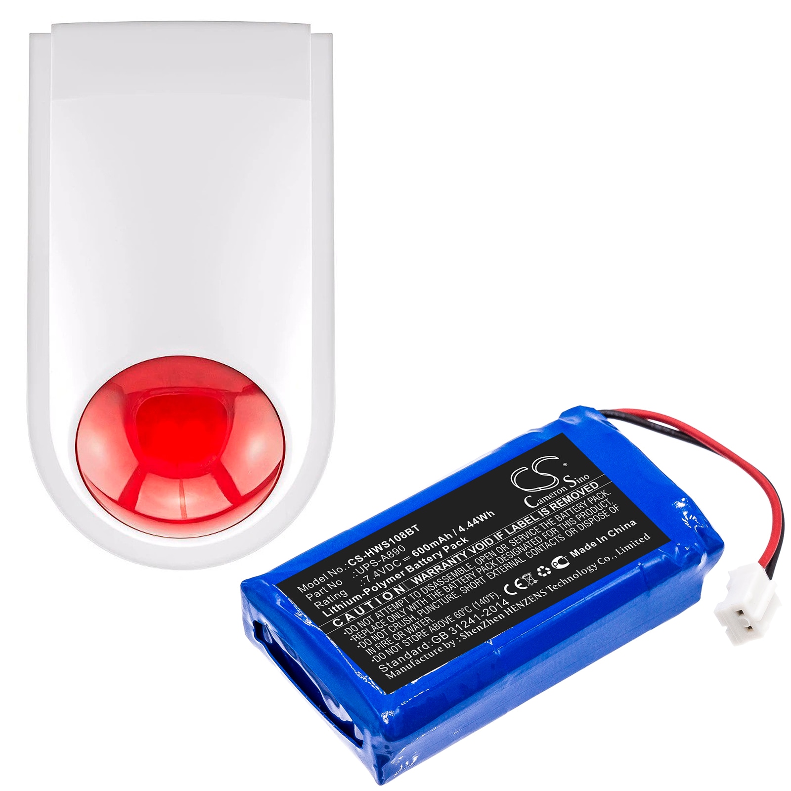 Batteri til alarmsystem for Chuango WS-108
