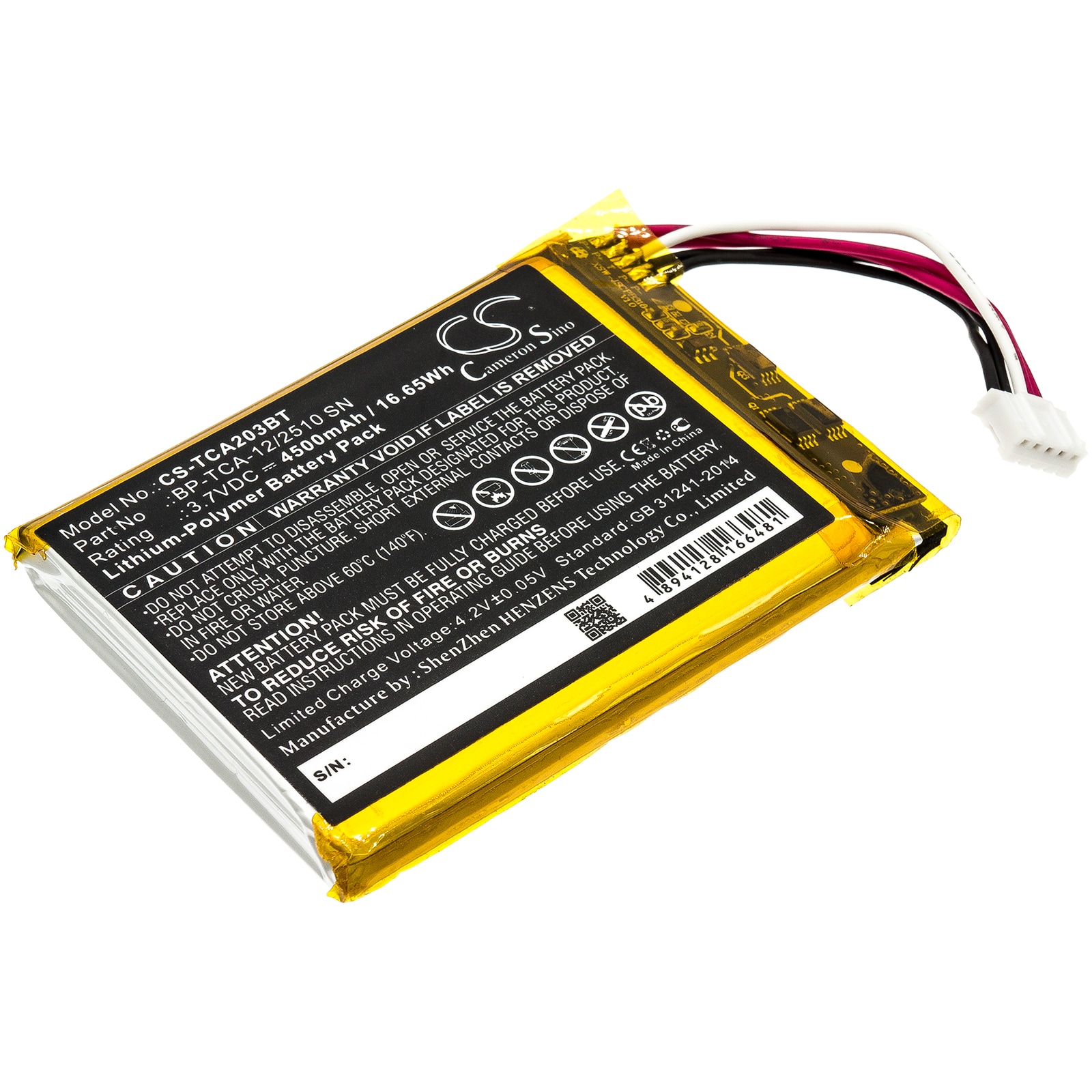 Batteri for alarmsystem for Technicolor TCA203, TCA203COMG