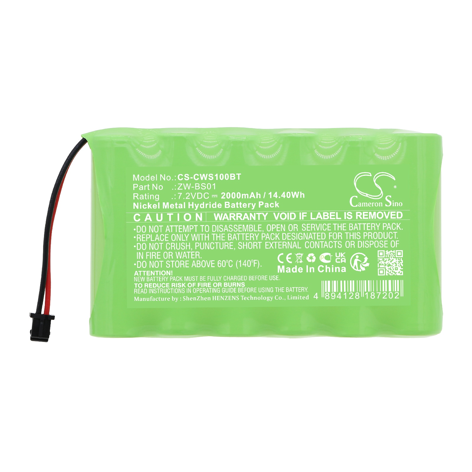 Batteri for alarmsystem til CaddX ZeroWire Control Panel, ZW-6404-NL