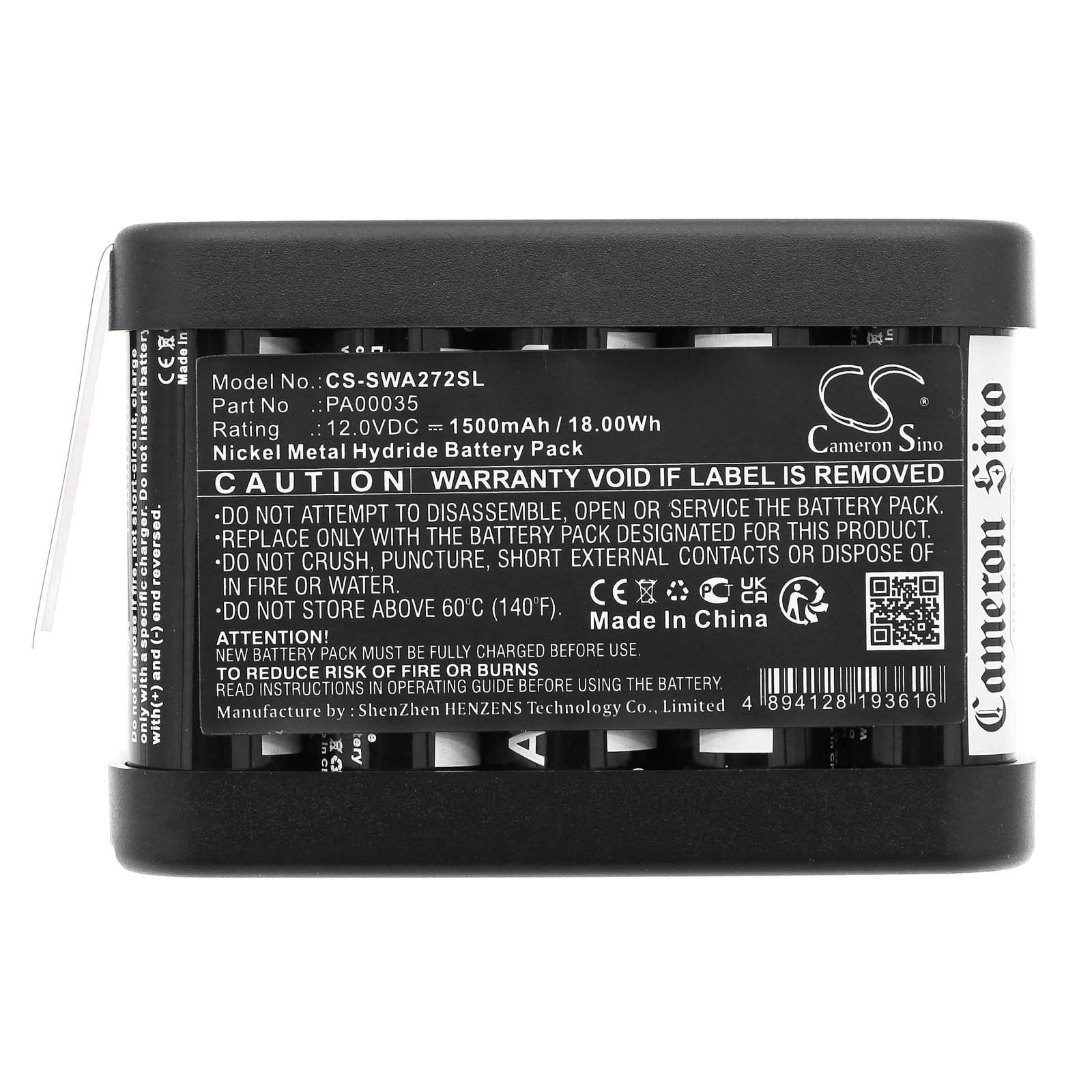 Batteri til alarmsystem for Simon RWA 272, AOV RZ 040, RZ 140 og andre.