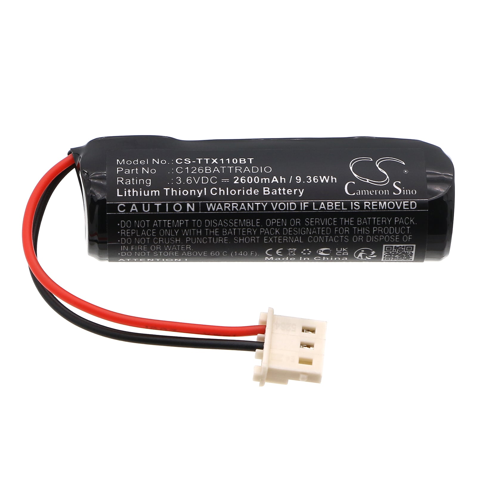 Batteri til alarmsystem for Technoalarm TX110, TX120, TX210 osv.