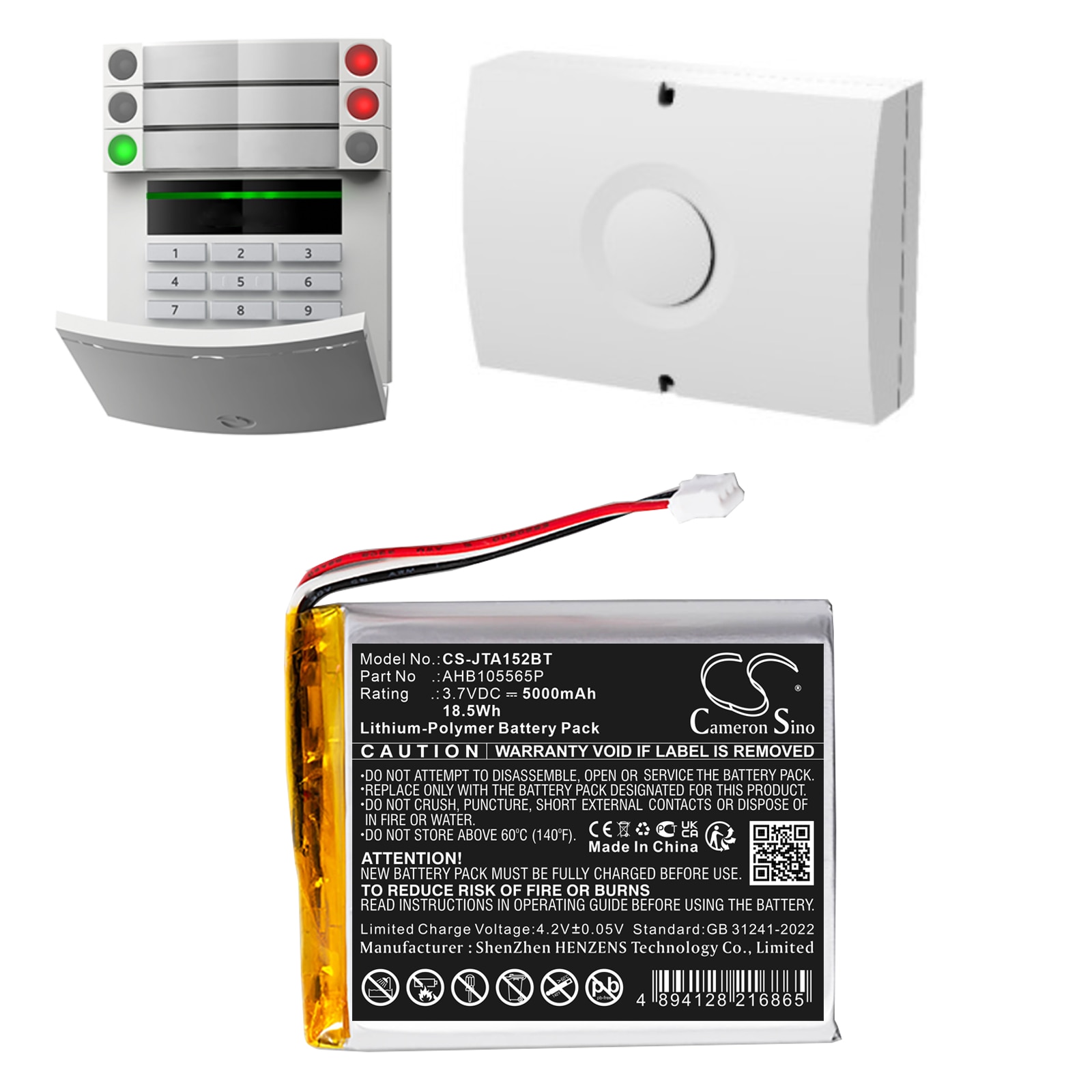 Batteri til alarmsystem for Jablotron JA-152KRY