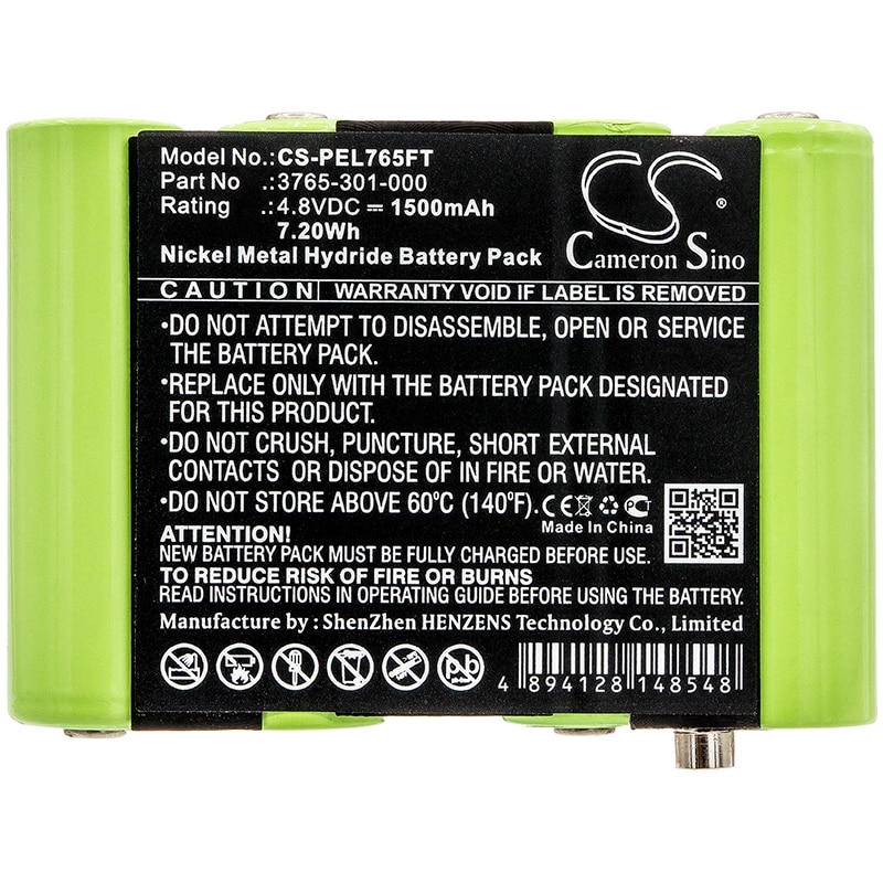 Batteri til lommelykt for Pelican 3769, 3765, 3760Z0 osv.