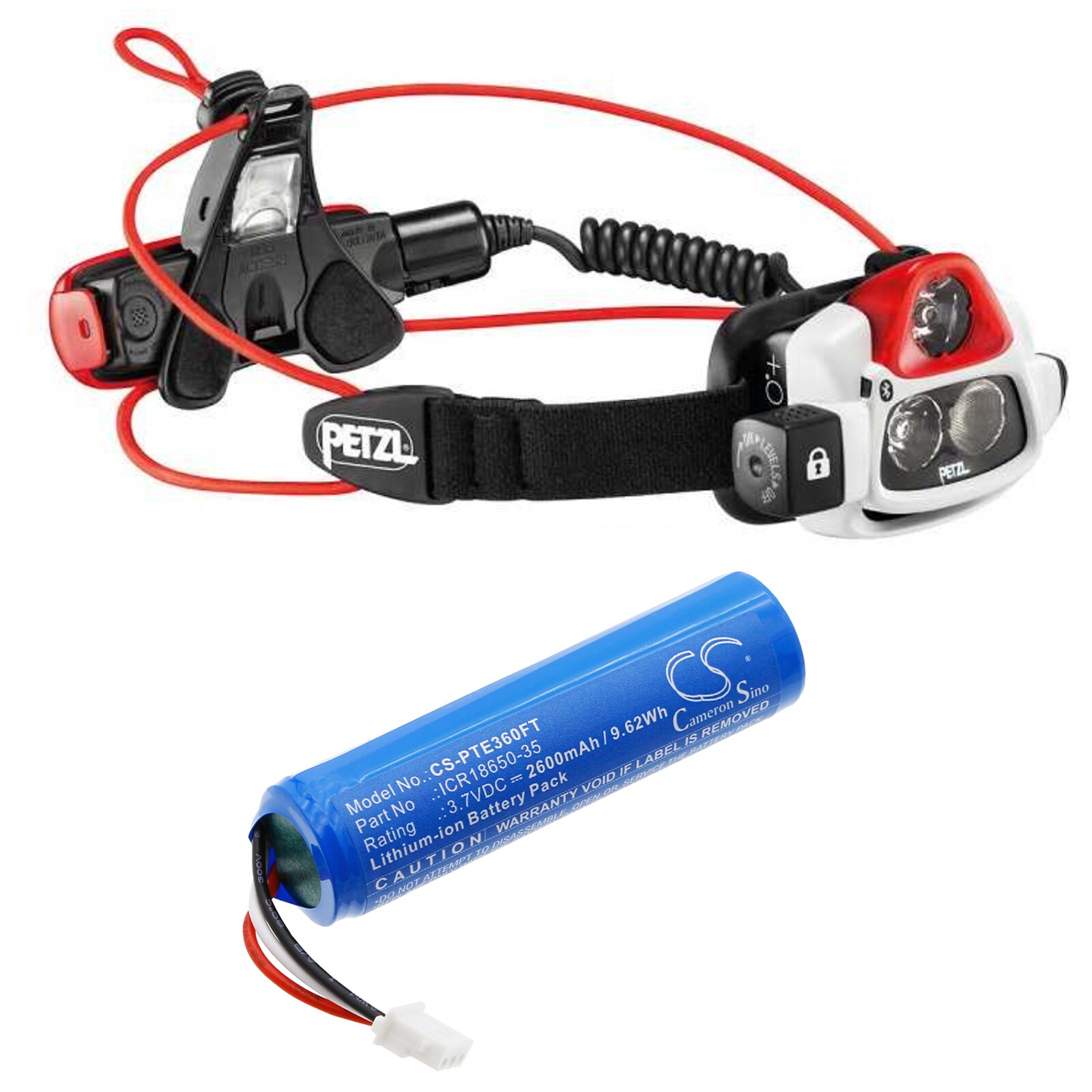Batteri til lommelykt for Petzl E36NAO, Nao, Nao+ osv.