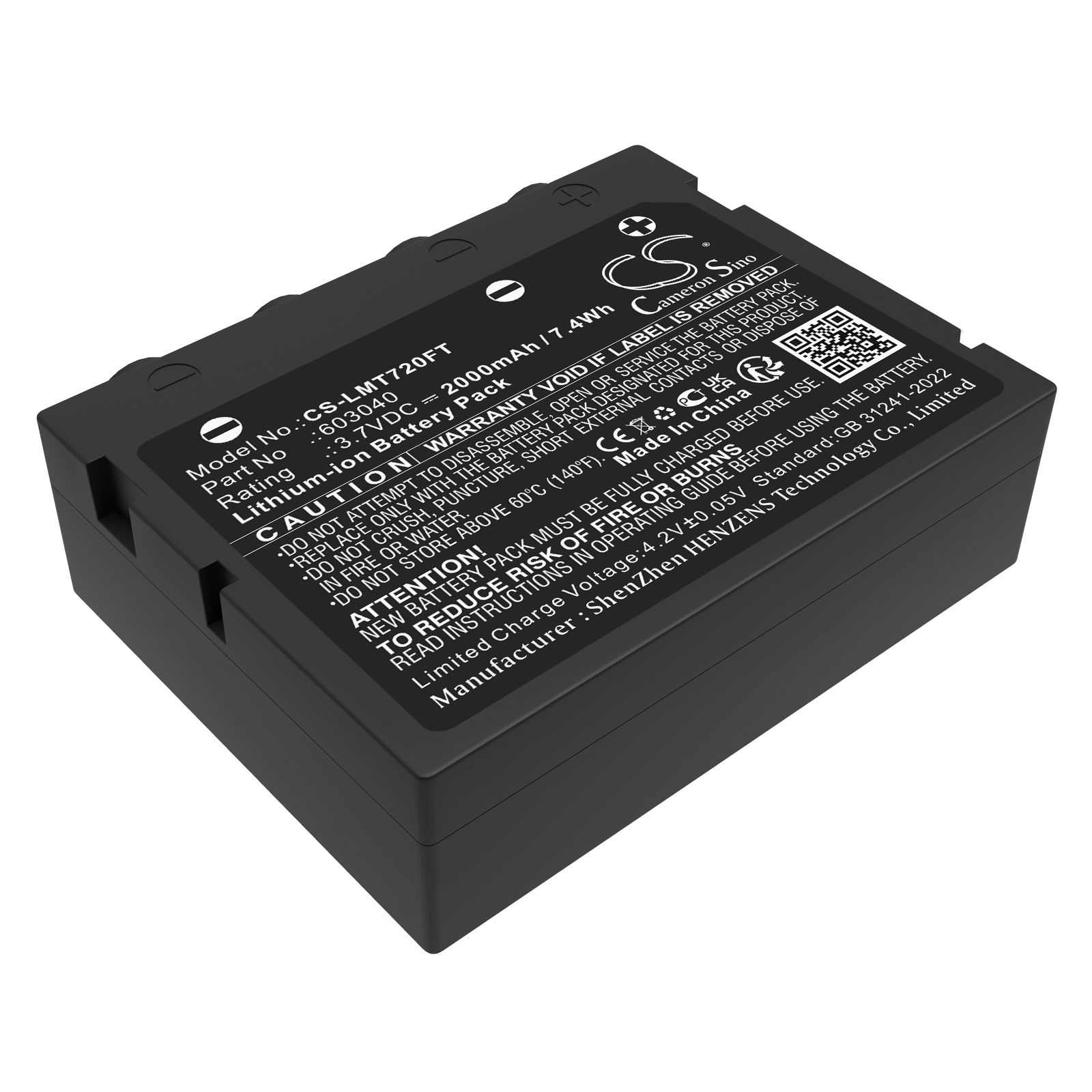 Batteri til lommelykt for Ledlenser H7 SE, H7R, H7R CR osv.