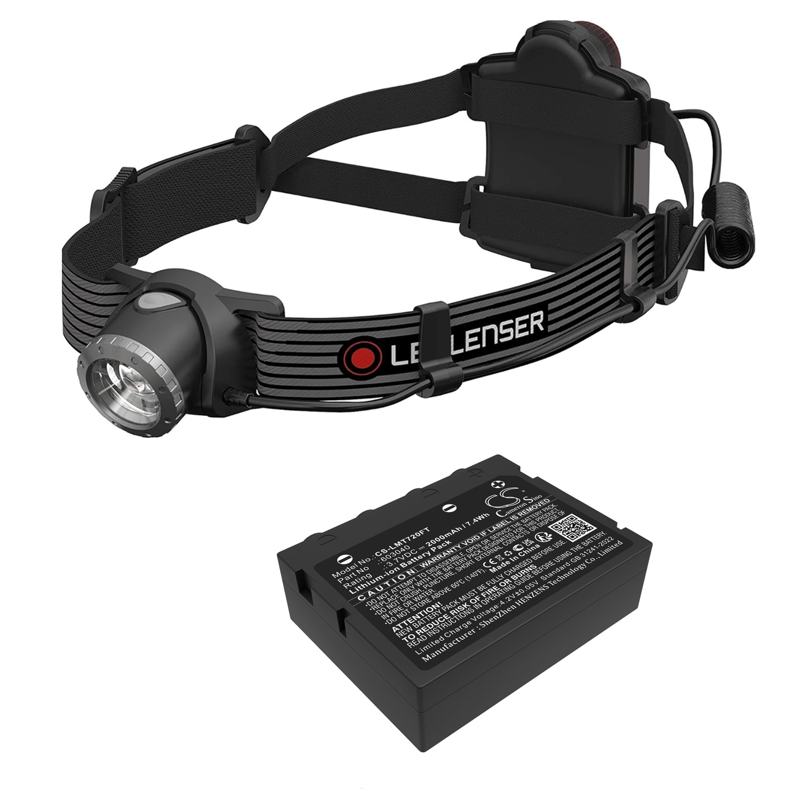 Batteri til lommelykt for Ledlenser H7 SE, H7R, H7R CR osv.