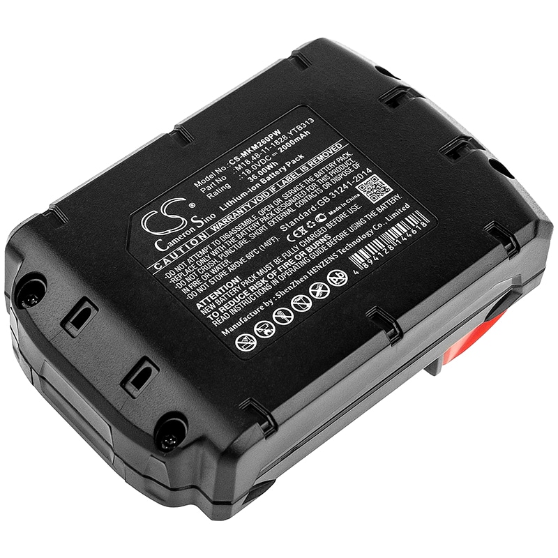 Batteri til elektroverktøy for Milwaukee M18, 2601, 2610 osv.