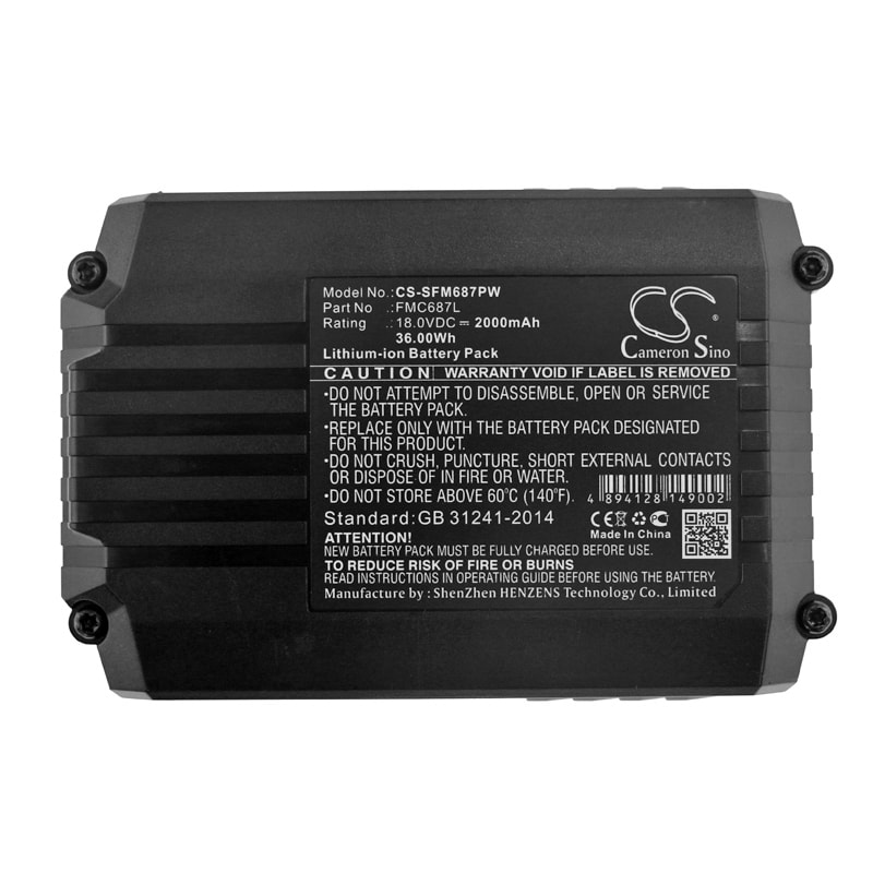 Batteri til elektroverktøy for Black & Decker ASD18 Type 1, ASD18 Type 2, ASD184 Type 1 og andre