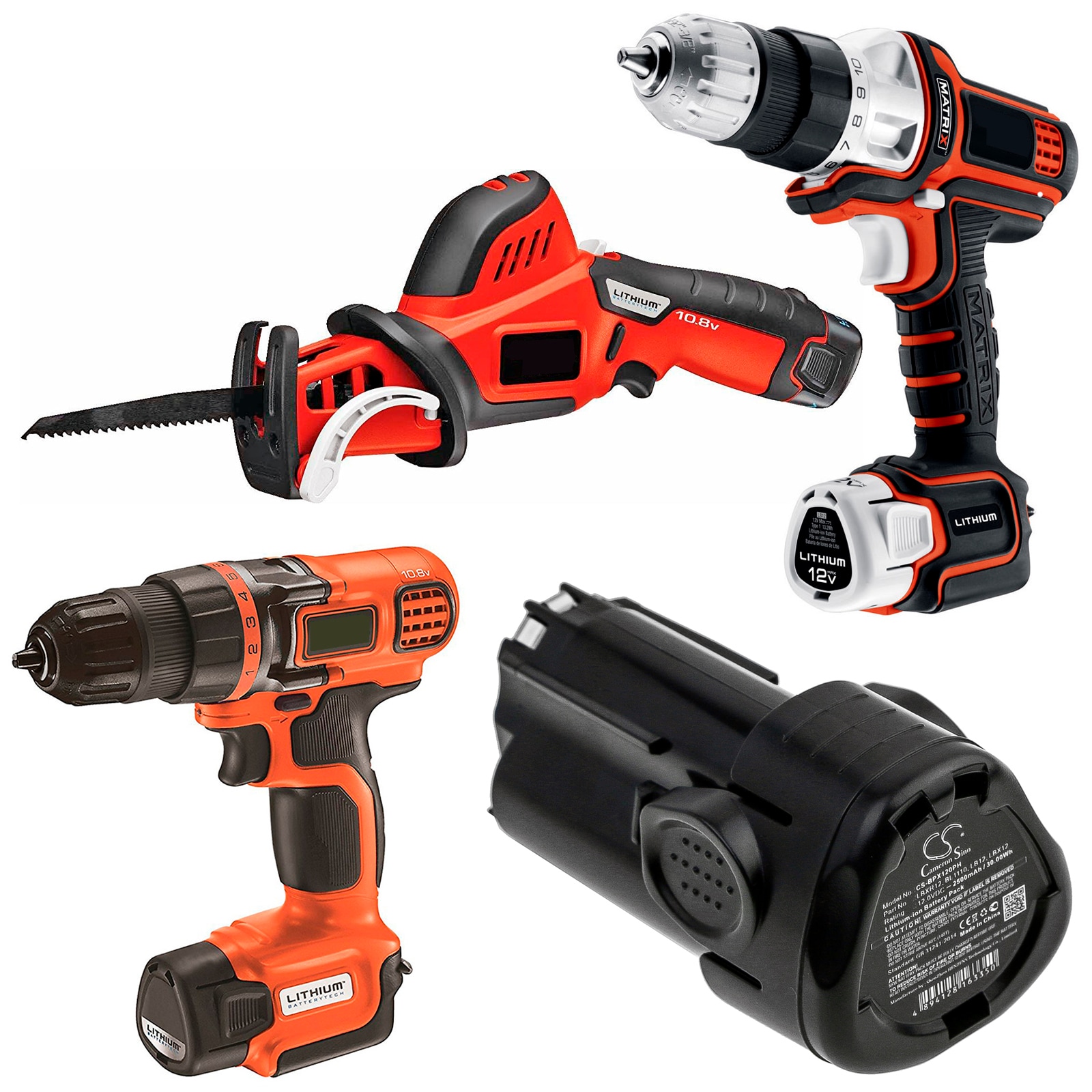 Batteri til elektroverktøy for Black & Decker BDCDMT112, EGBL108, EGBL108KB og andre