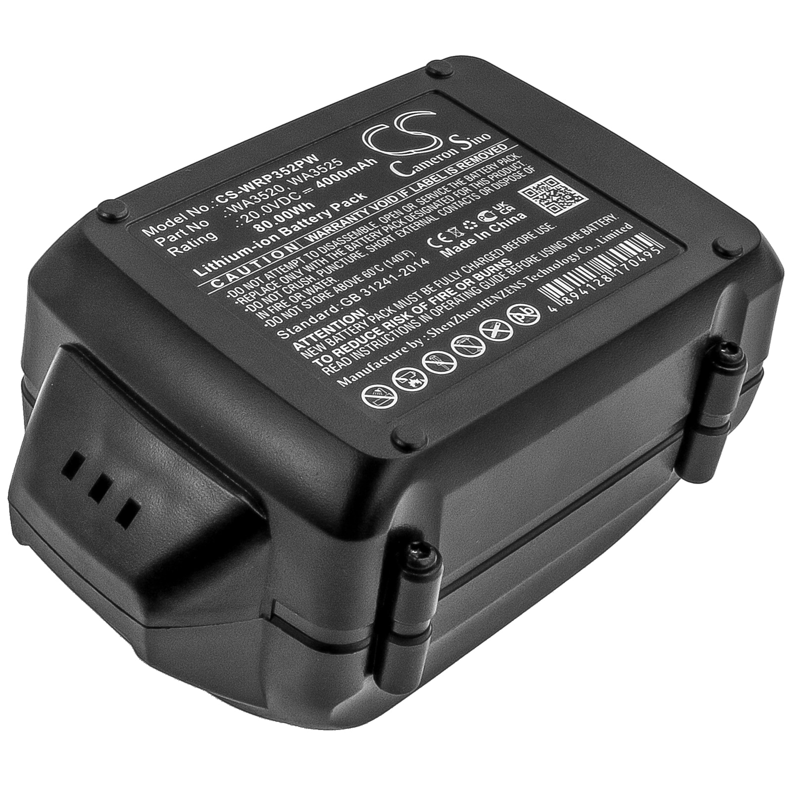 Batterier til elektroverktøy for Worx 20V PowerShare, WG545, WG151 og andre.