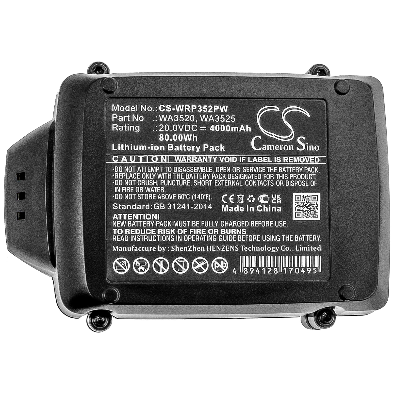 Batterier til elektroverktøy for Worx 20V PowerShare, WG545, WG151 og andre.