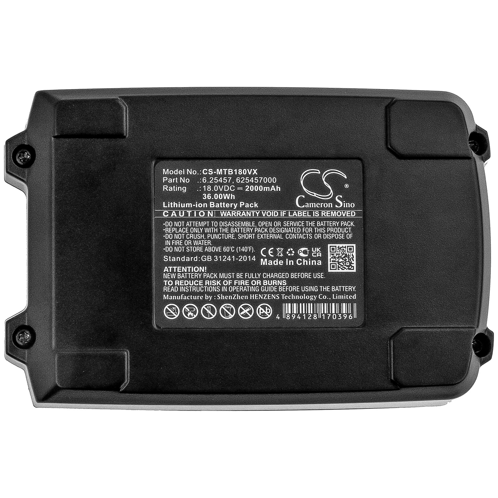 Batteri til elektroverktøy for Prebena PKT-8-PR100, PKT-8-PR100-LM og andre