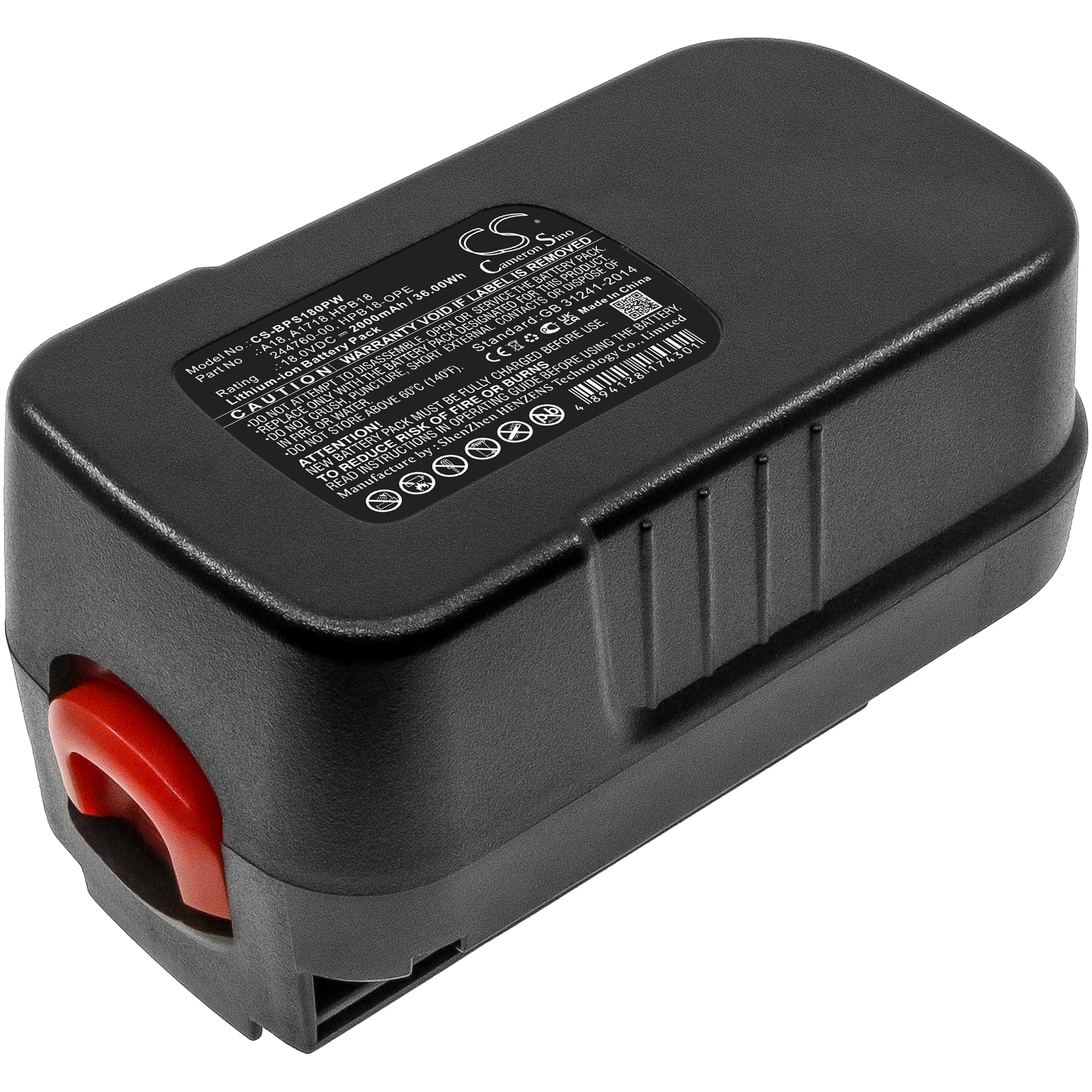 Batteri til elektroverktøy for Black & Decker BDGL1800, BDGL18K-2, XTC183BK og andre