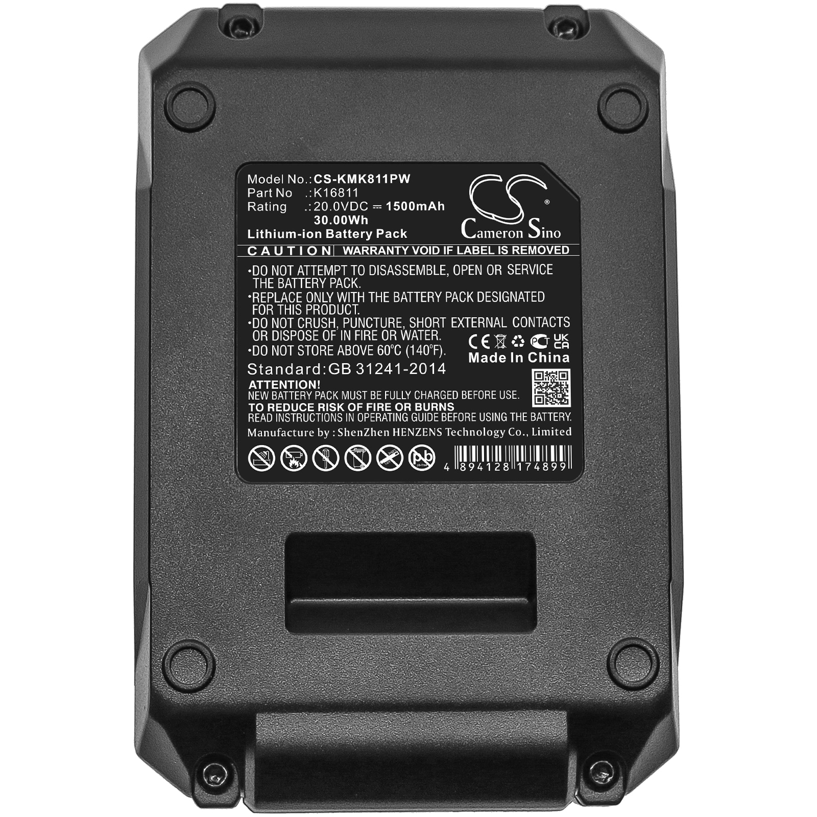 Batteri for elektroverktøy til Kimo 6 tommers batteridrevet motorsag, QM-6001, QM-T20 og andre