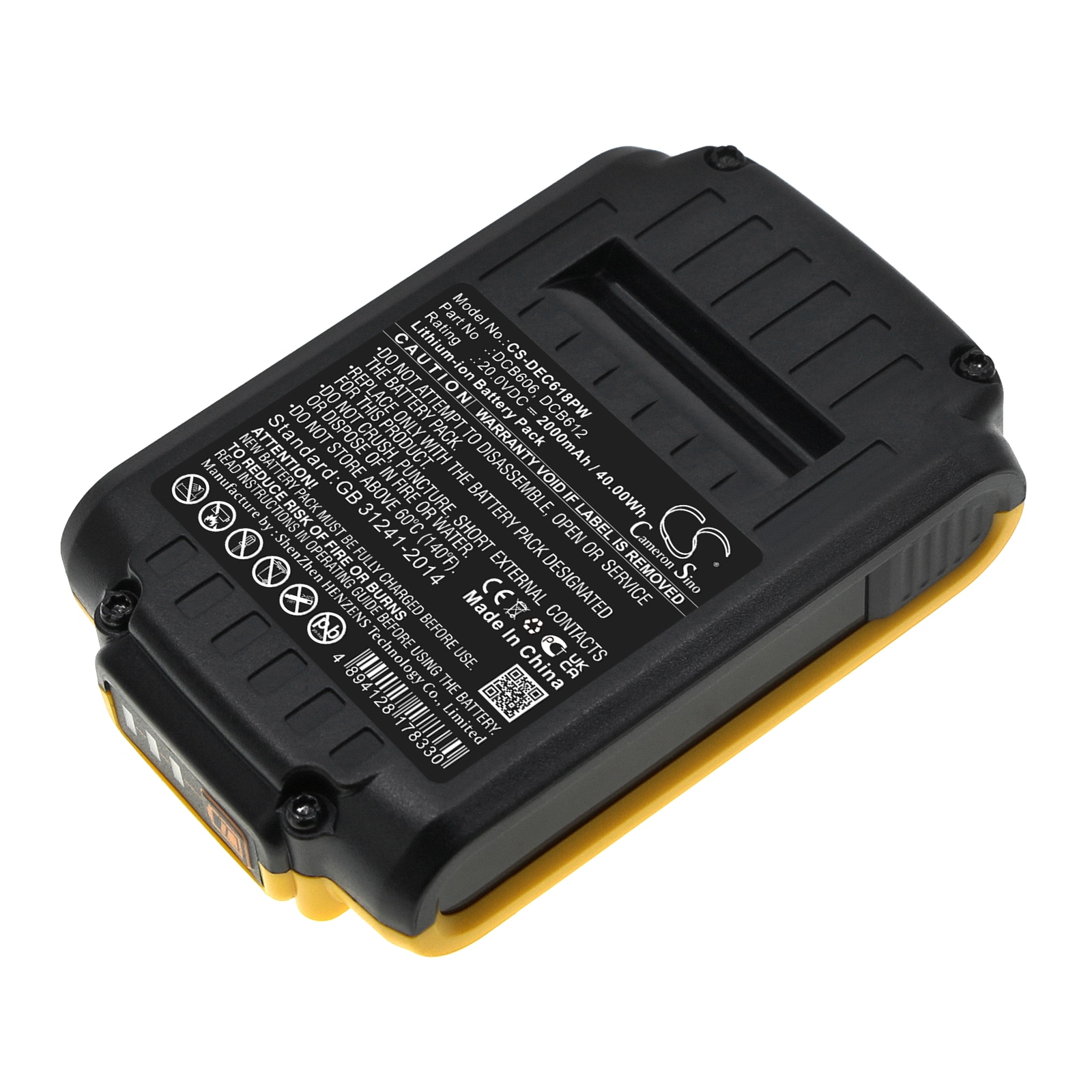 Batteri til elektroverktøy for DeWalt 20V MAX, 60V MAX, 120V MAX osv.