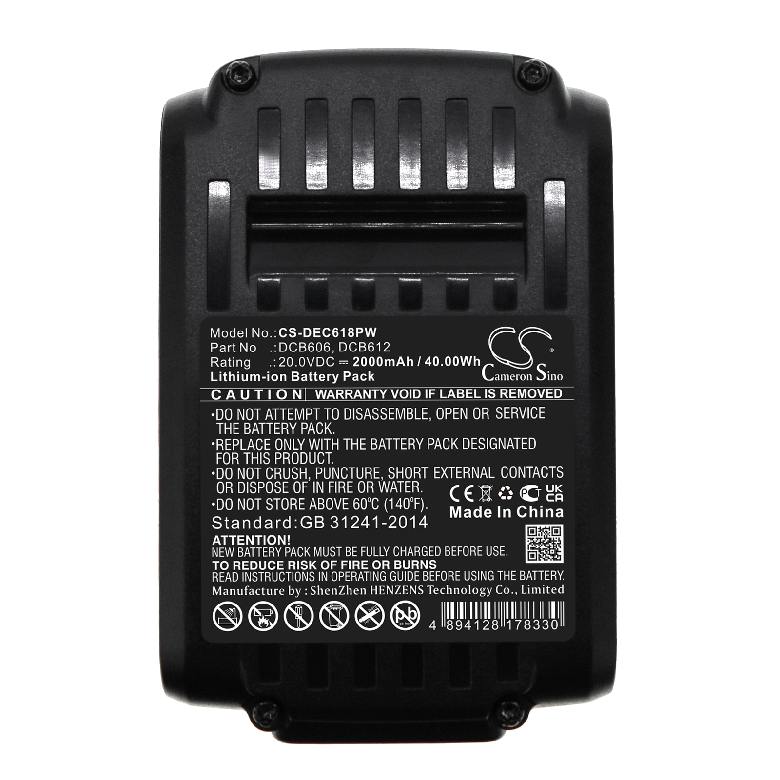 Batteri til elektroverktøy for DeWalt 20V MAX, 60V MAX, 120V MAX osv.