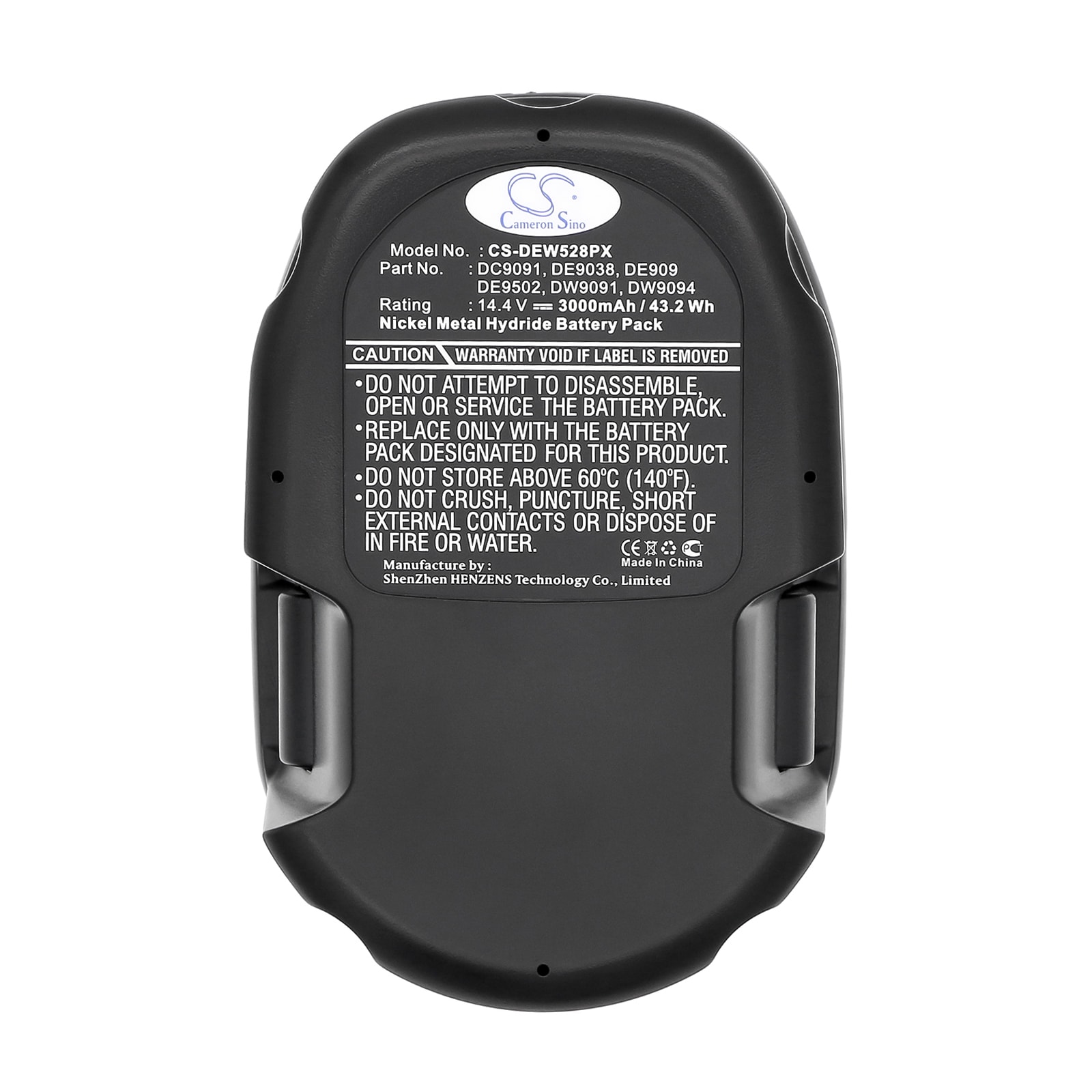 Batteri til elektroverktøy for DeWalt DC528 lommelykt, DC551KA, DC612KA og andre.
