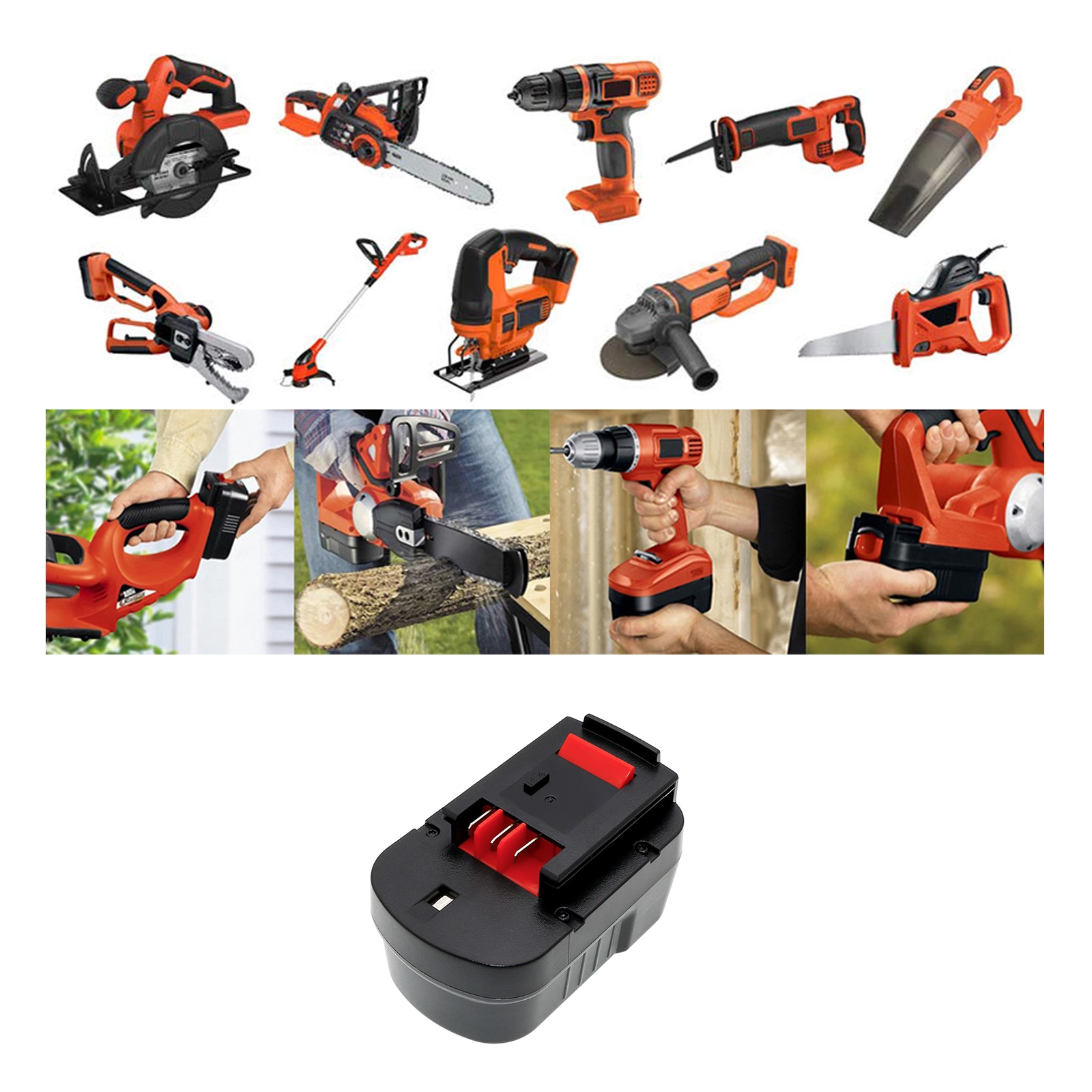 Batteri til Black & Decker BD18PSK, BDGL1800, BDGL18K-2 og andre.