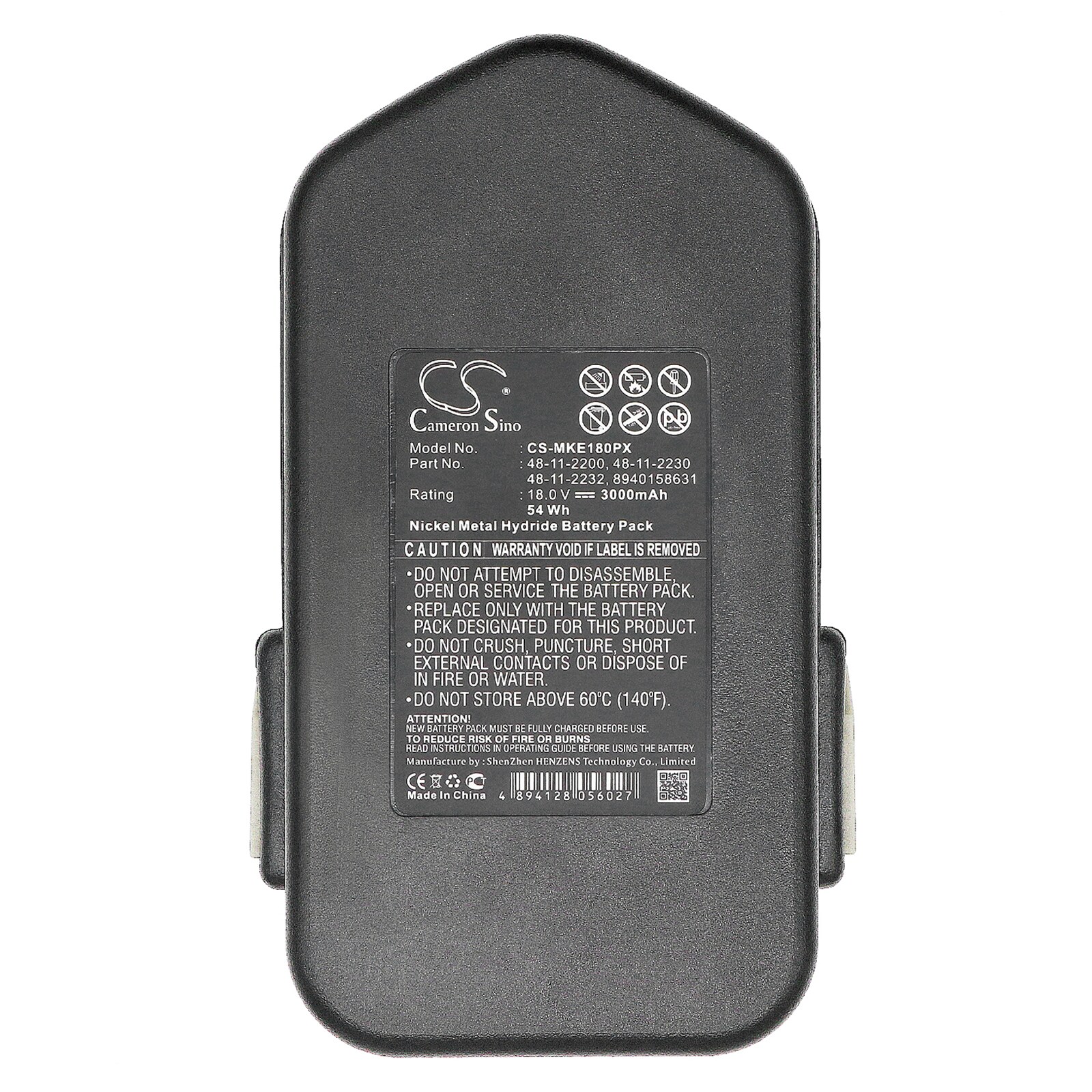 Batteri til elektroverktøy for Milwaukee 0521-20, 0521-21, 0521-22 og andre.