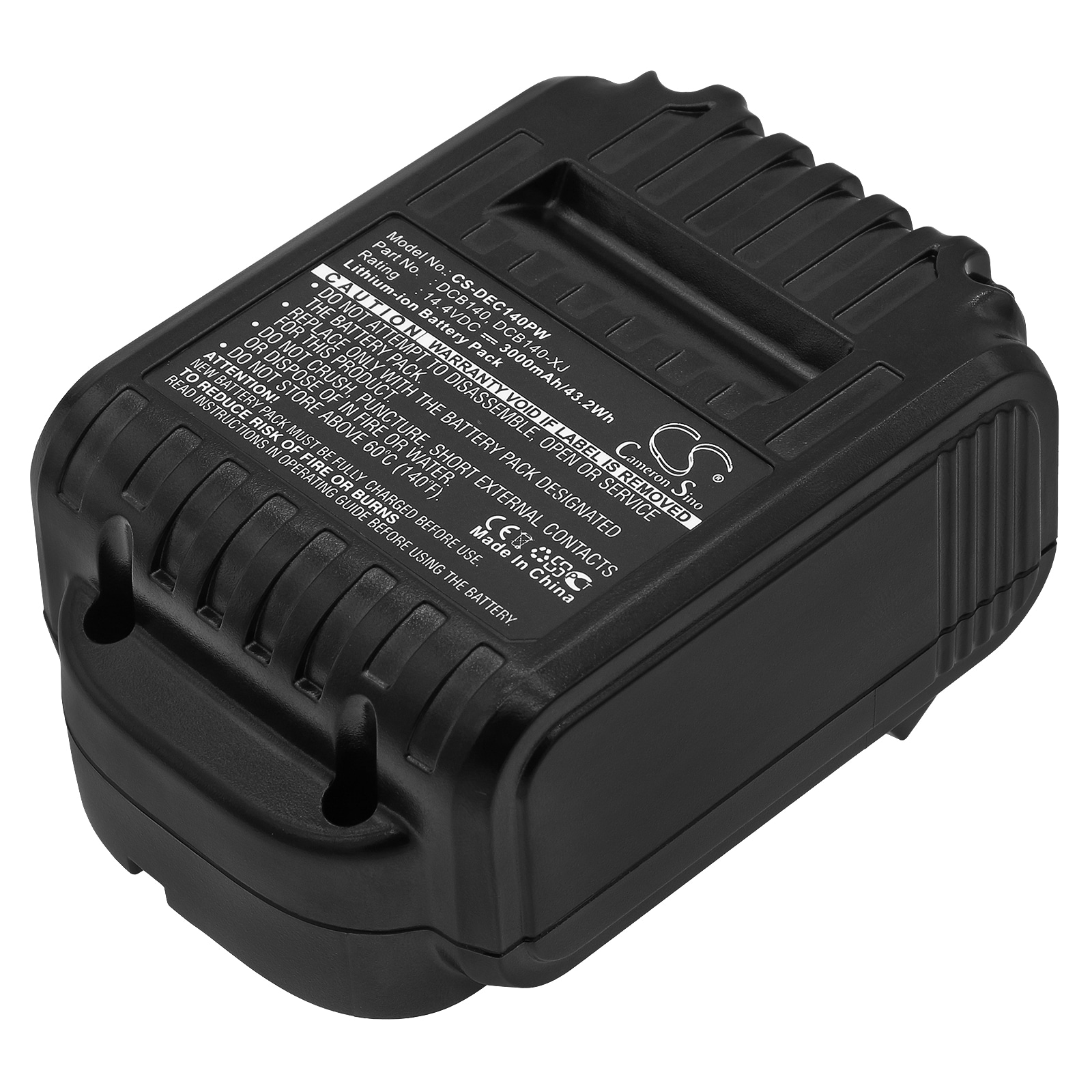 Batteri til elektroverktøy for DeWalt XR Li-Ion 14,4V, DCB090, DCD720 og andre.